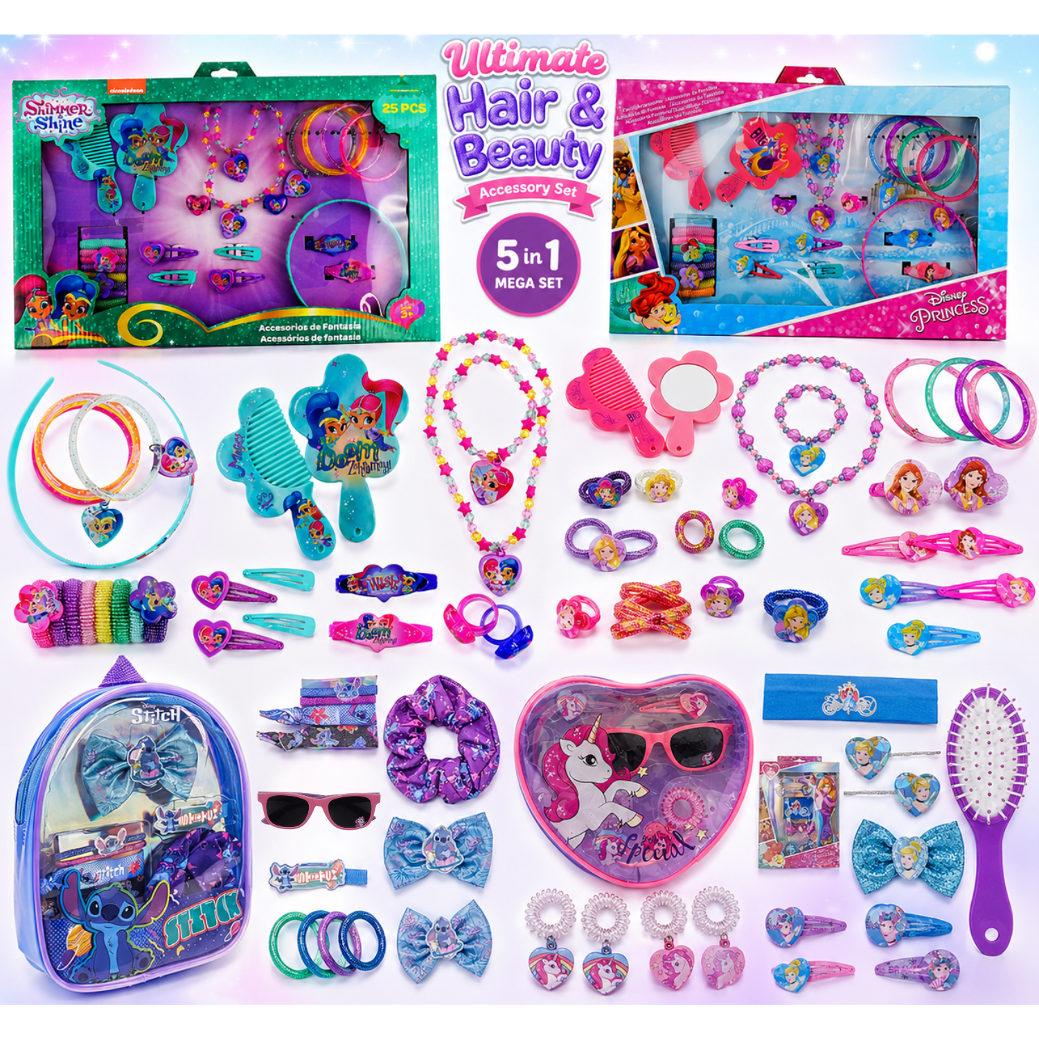 Disney Girls Hair Accessories Set