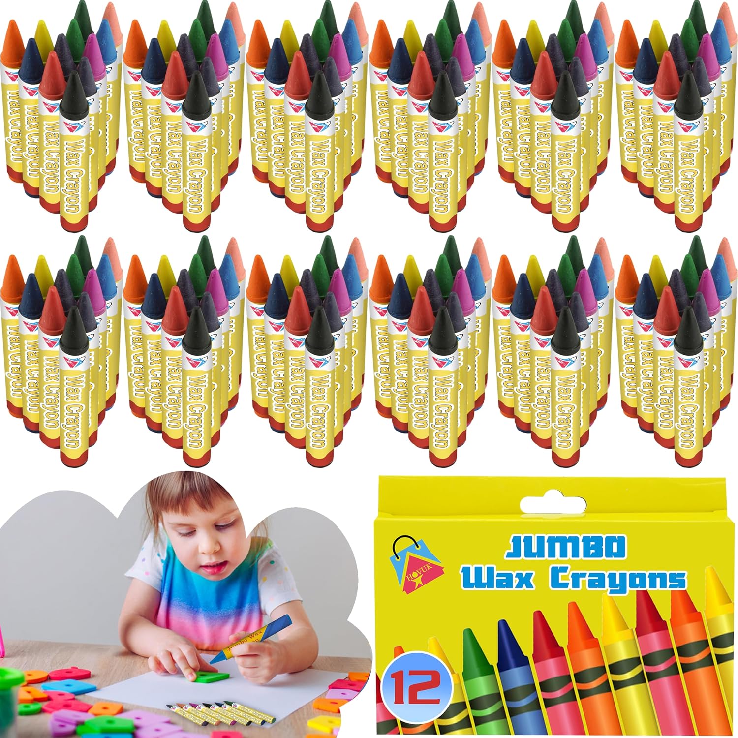 Jumbo Wax Crayons Non-Toxic Colouring Set
