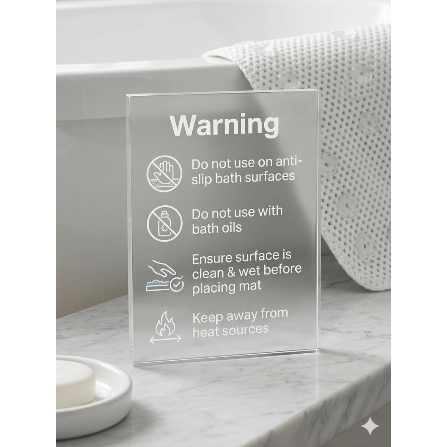 Non Slip Bath Mat with Suction Cups Drain Holes