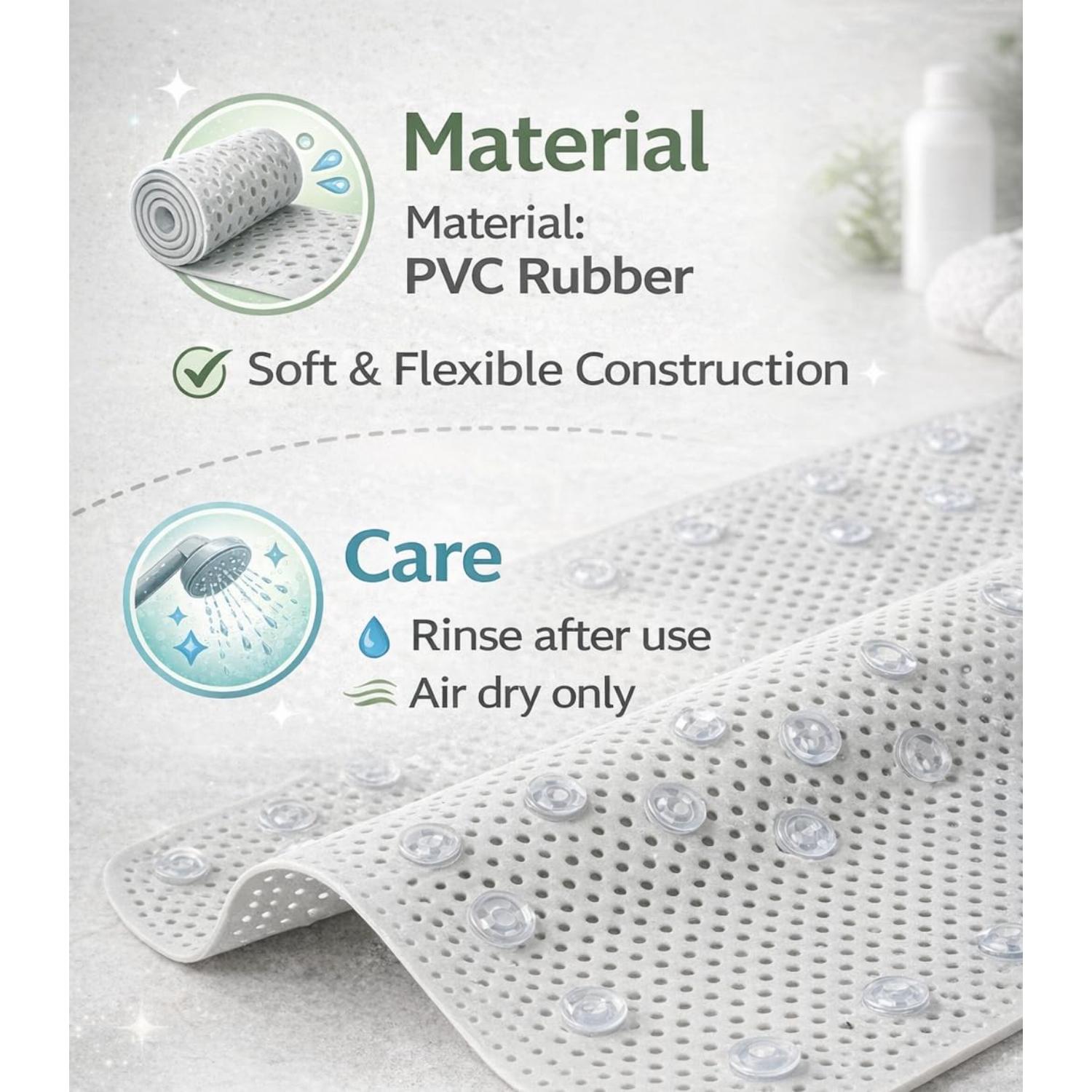 Non Slip Bath Mat with Suction Cups Drain Holes