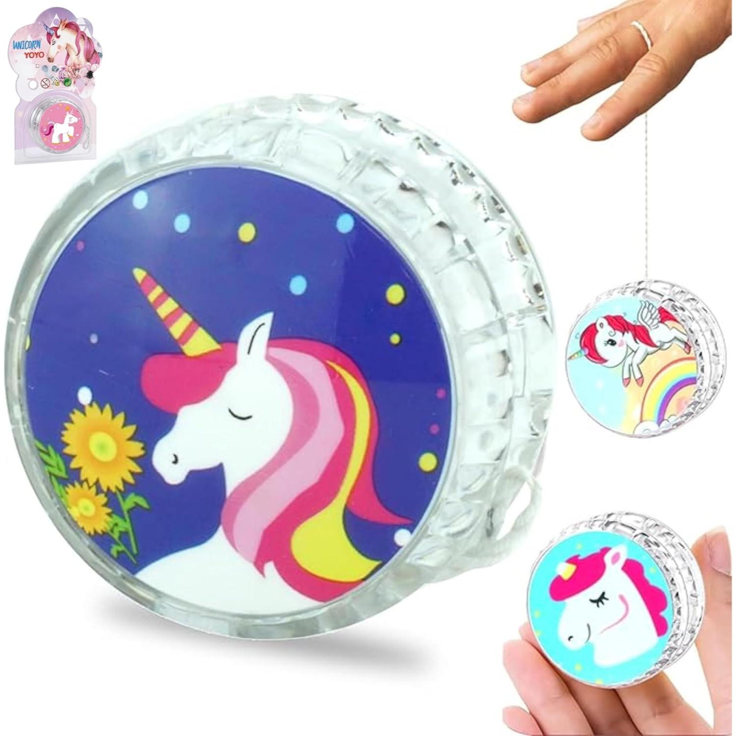 5.5cm LED Light-Up Unicorn Yo-Yos for Kids - Assorted