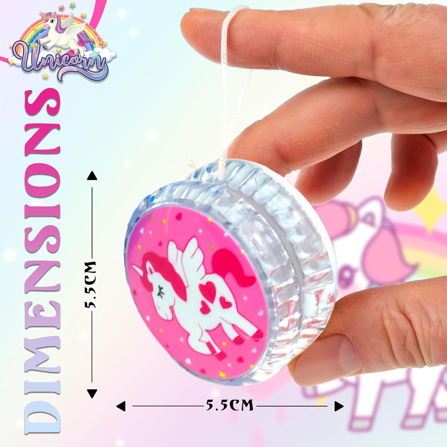 5.5cm LED Light-Up Unicorn Yo-Yos for Kids - Assorted