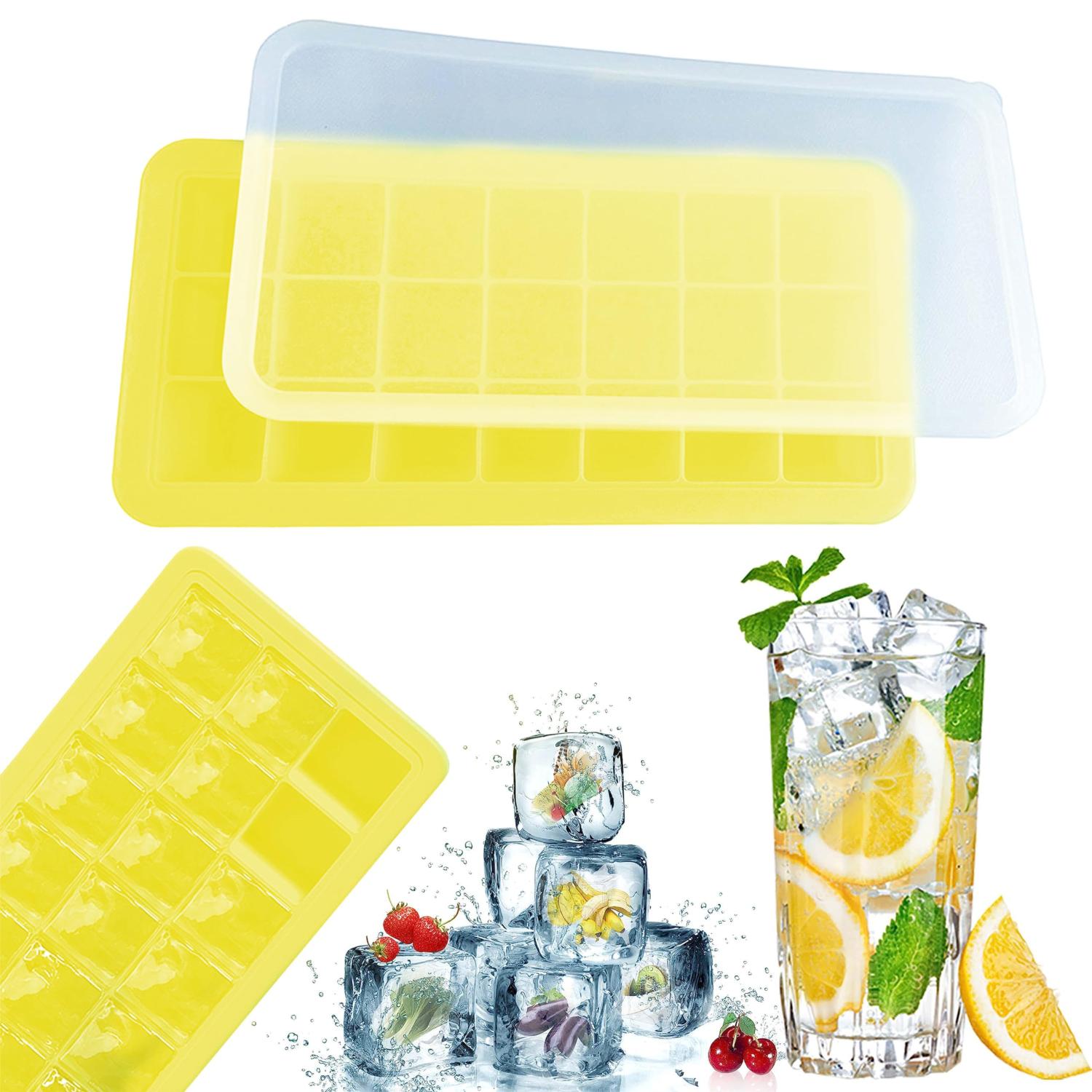 Silicone Ice Cube Tray with Lid 21 Cavity BPA-Free Mould