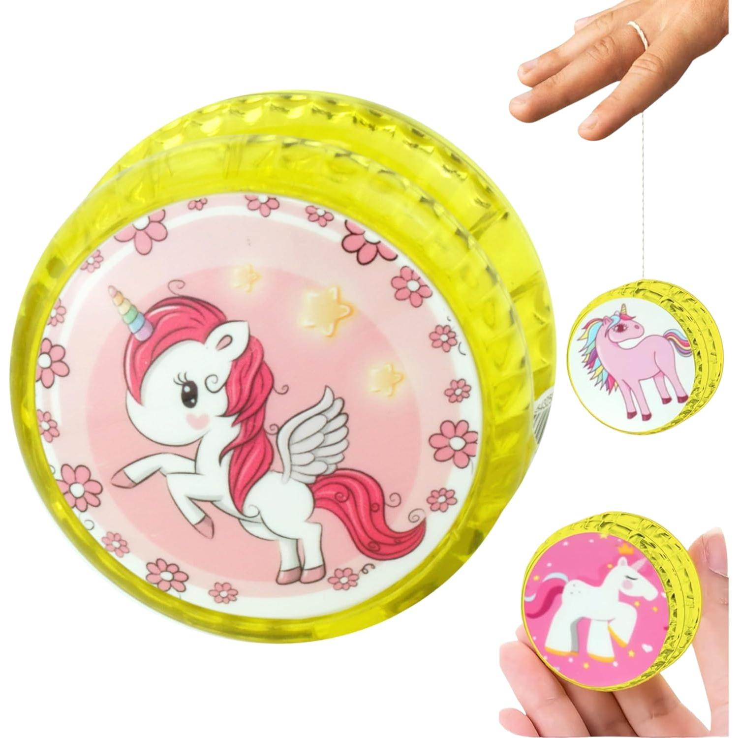 5.5cm LED Light-Up Unicorn Yo-Yos for Kids - Assorted
