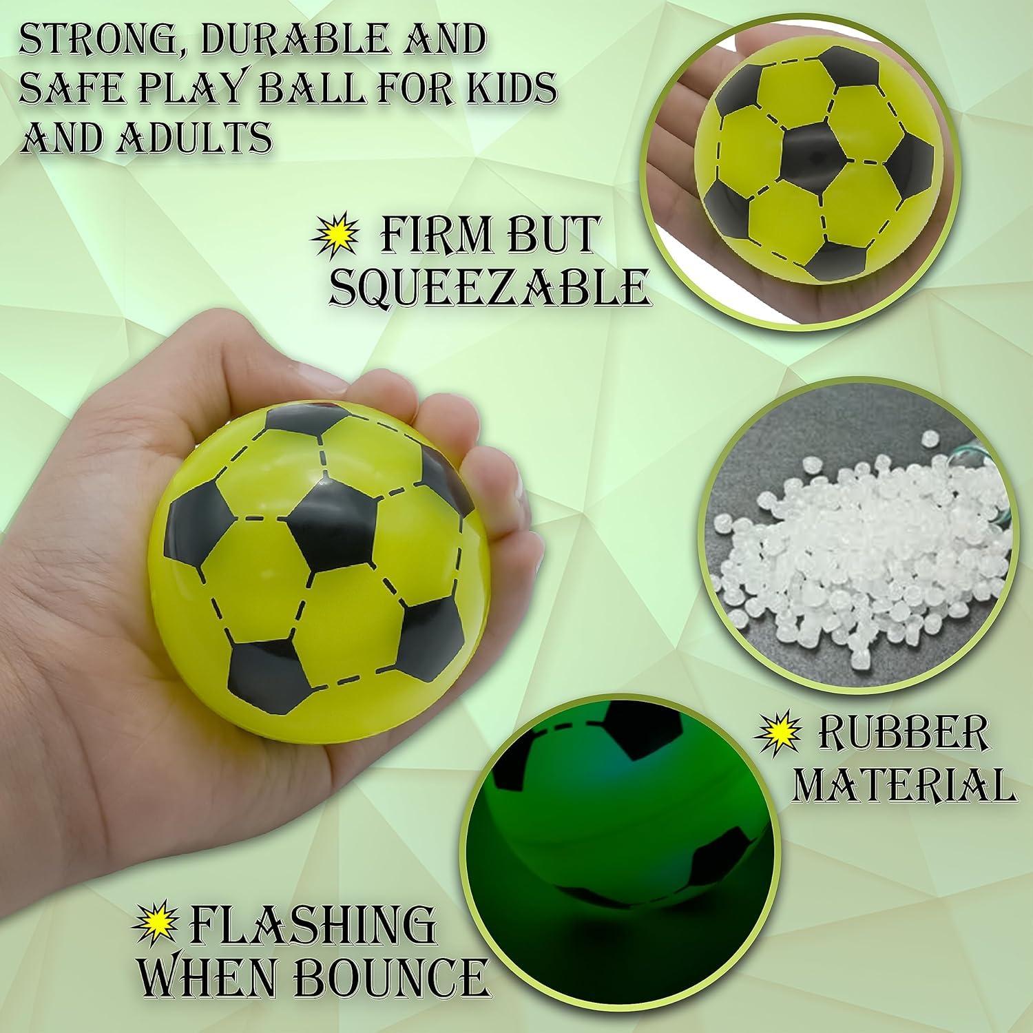 LED Light Up Footballs 5.5cm Glow Balls – Assorted