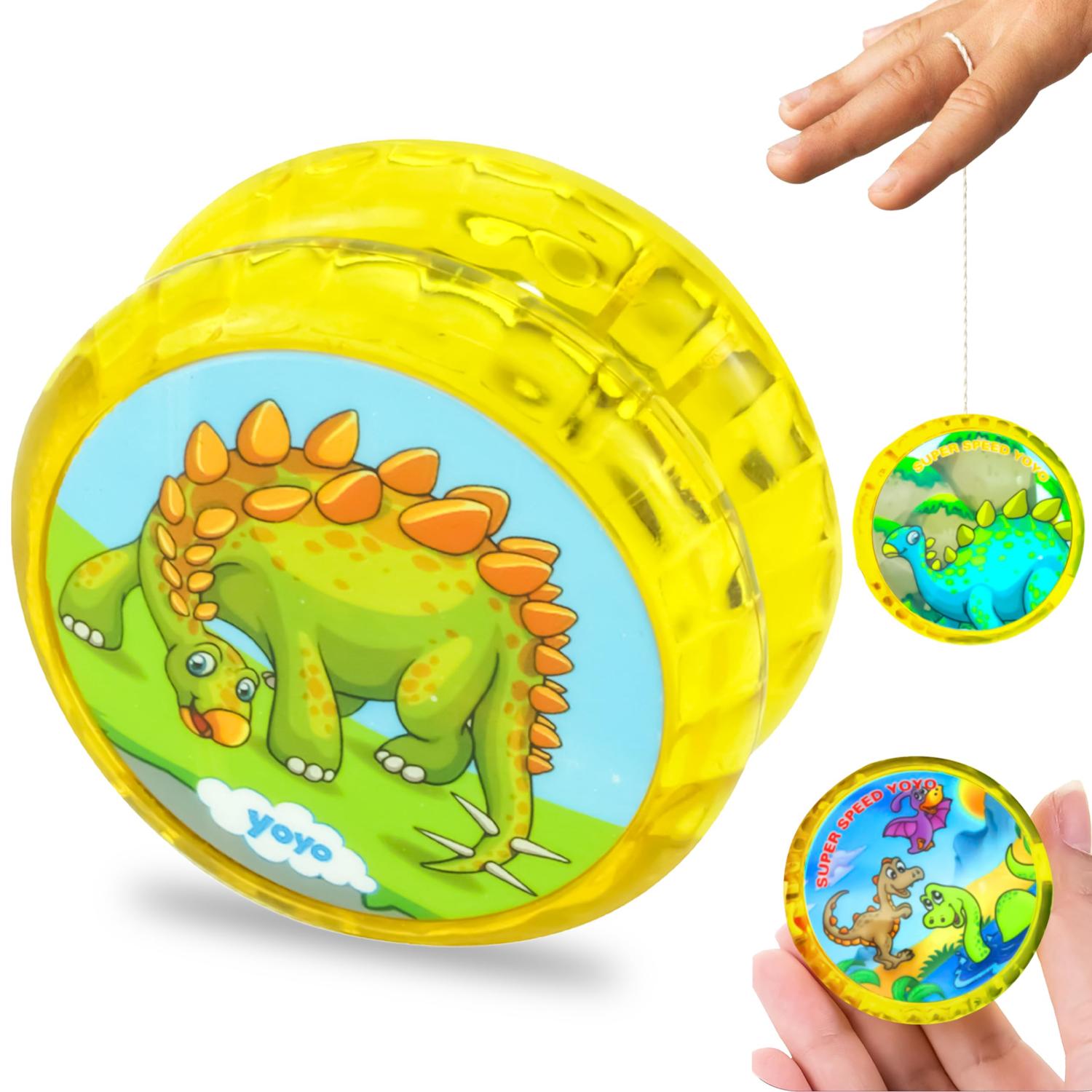 5.5cm Kids Light-Up Dinosaur Yo-Yo Toy with String - Assorted