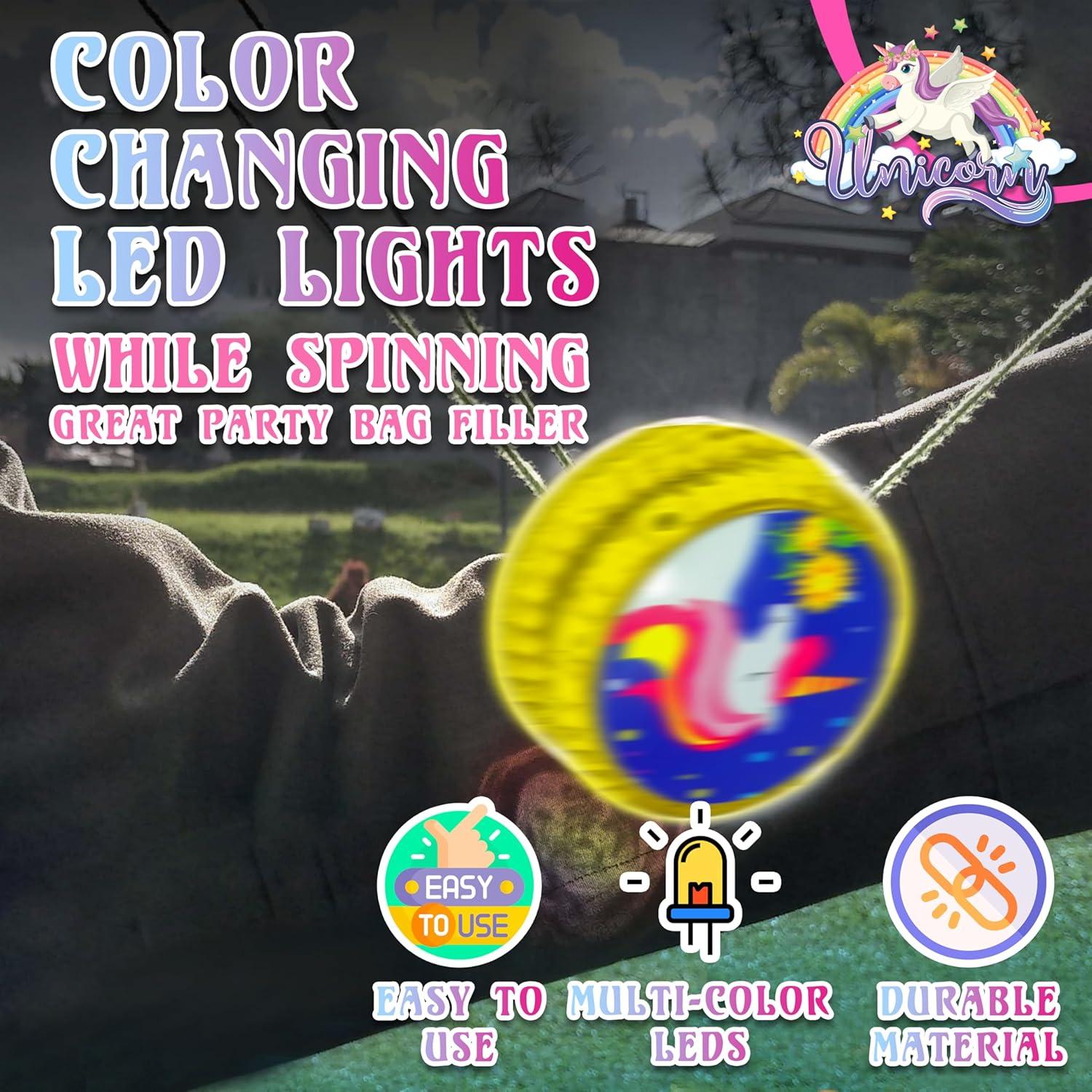 5.5cm LED Light-Up Unicorn Yo-Yos for Kids - Assorted