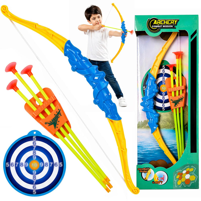43cm Kids Archery Set with Bow, Arrows & Target – Yellow