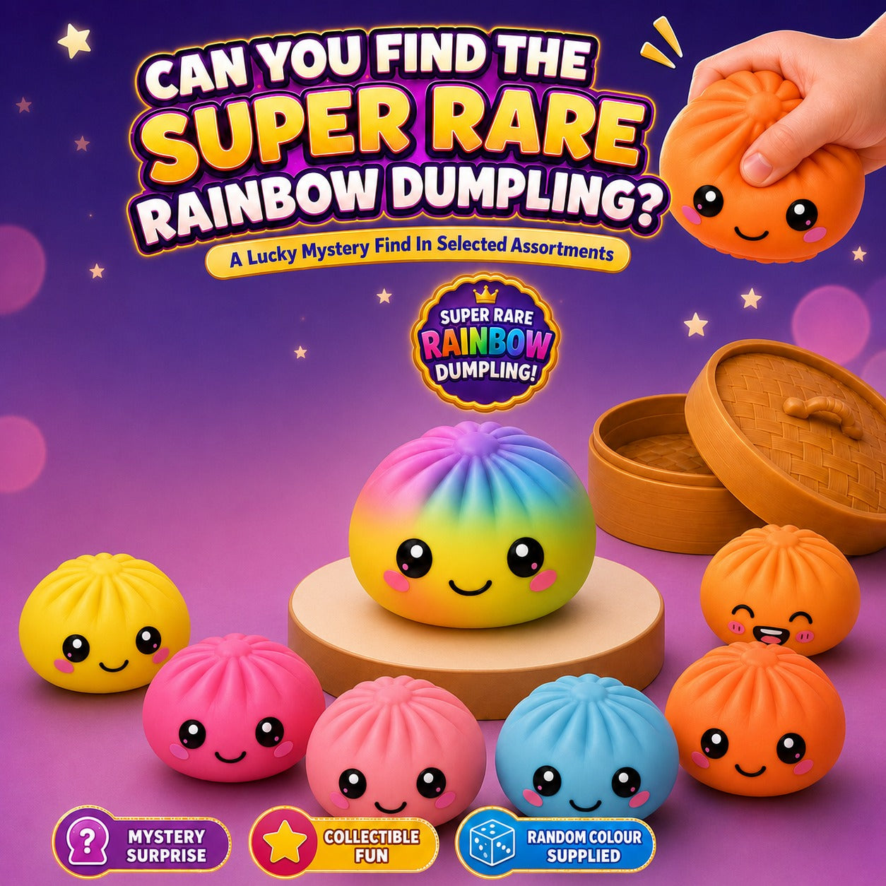 5cm Random Neon Mystery Mini Bao Dumpling Toy