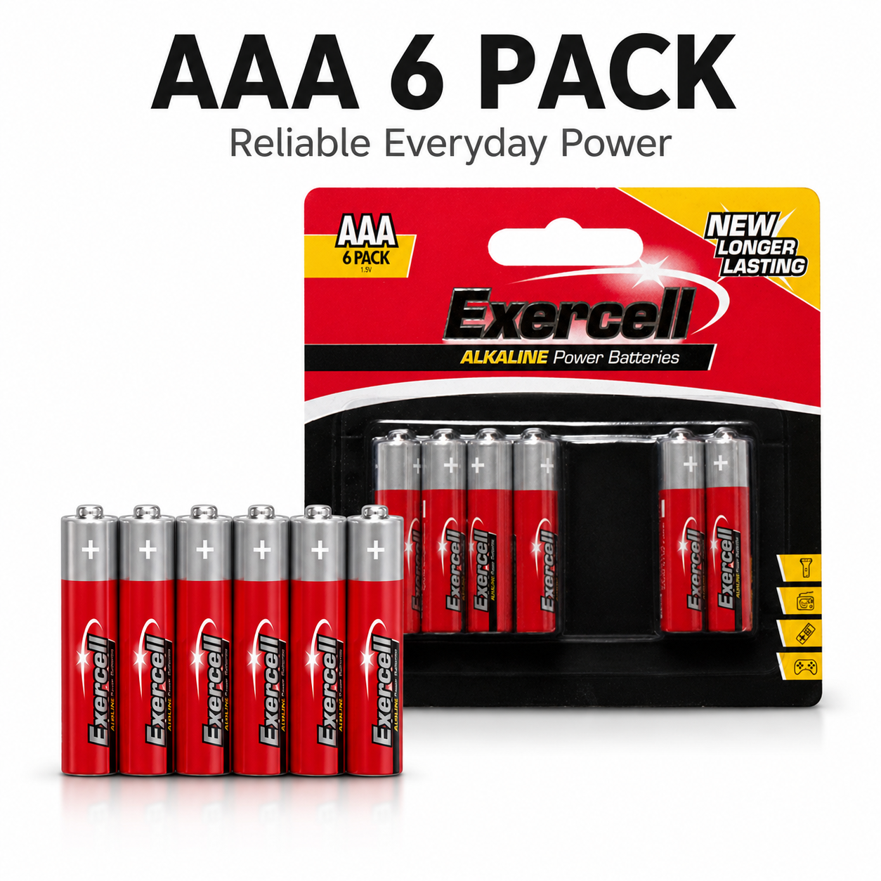 6Pk Alkaline AAA Batteries – 1.5V