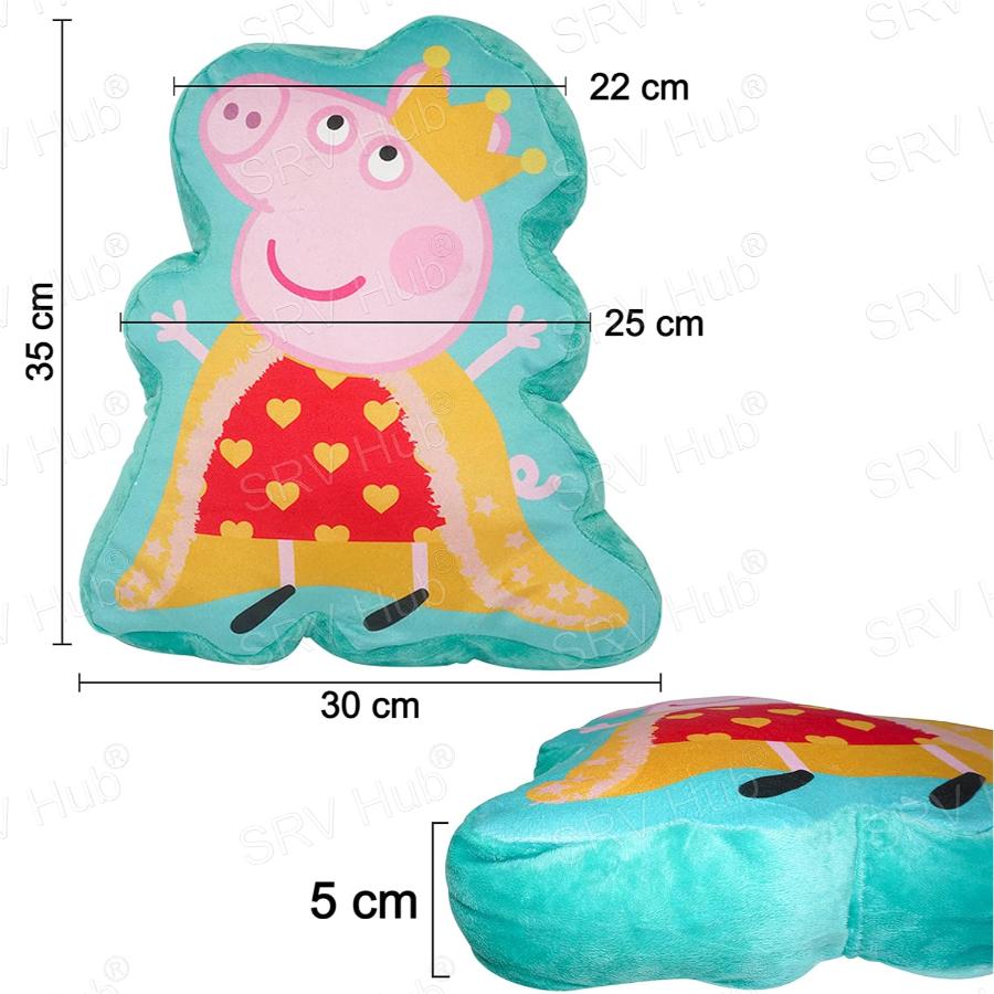 Licensed 35cm Peppa Pig Queen Shaped Cushion