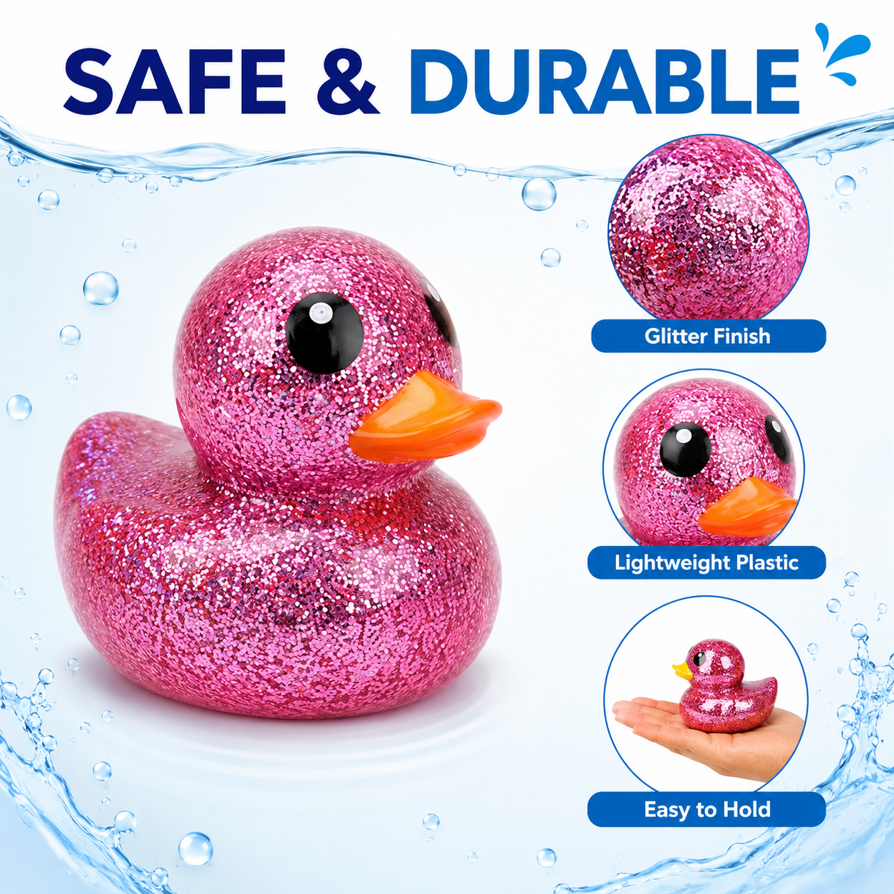 1x Random Glitter Duck - 10cm