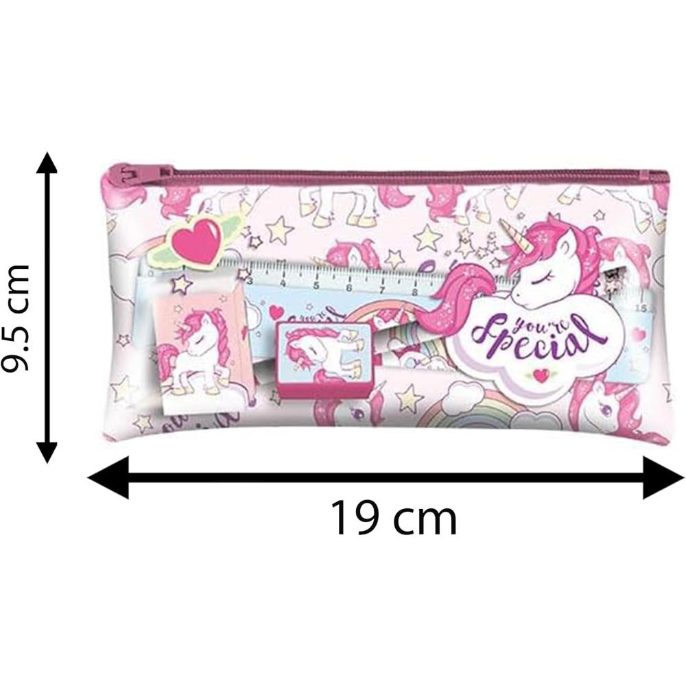 Stationery Set in Pencil Case-Unicorn