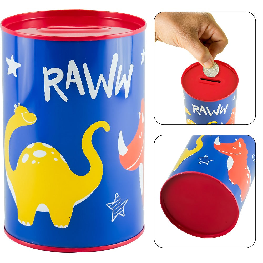 1x Boys Metal Money Tin-Dinosaur Design
