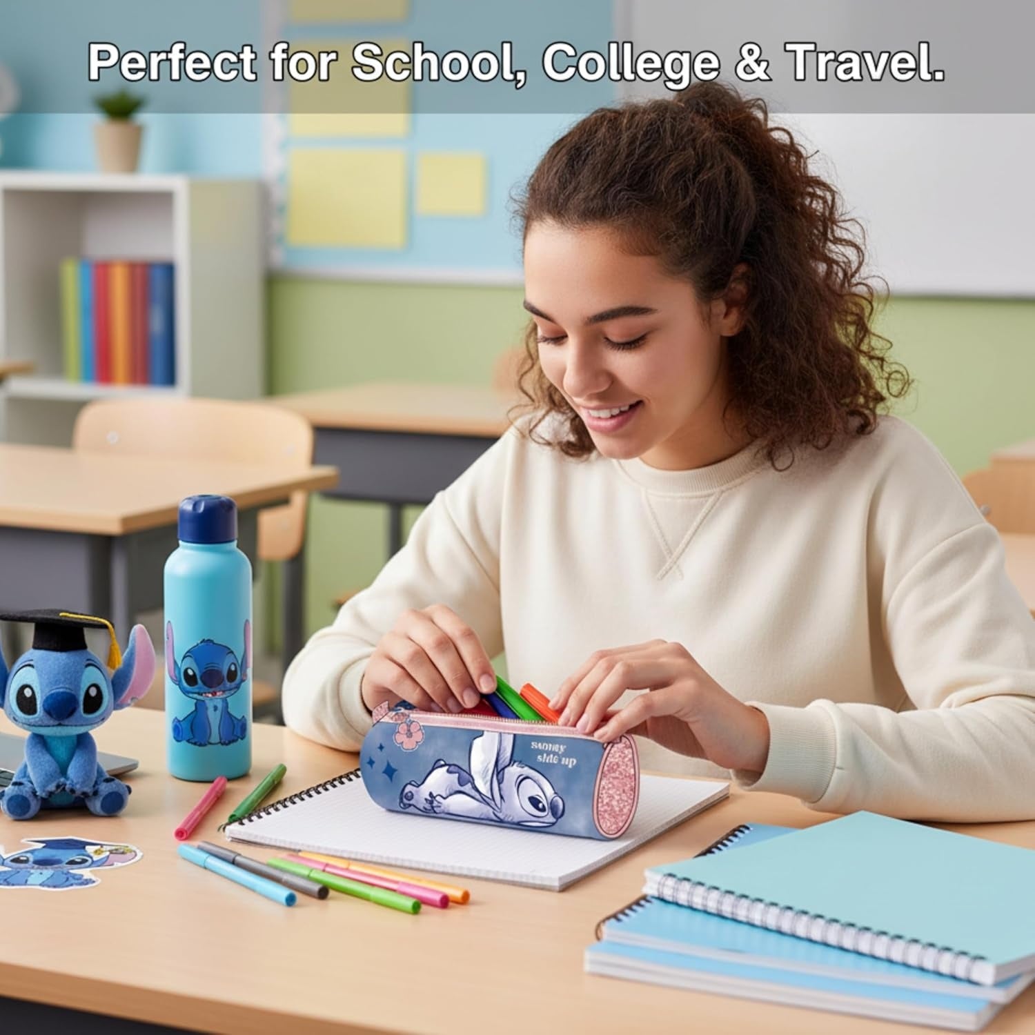 Premium Barrel Pencil Case 22cm - Assorted