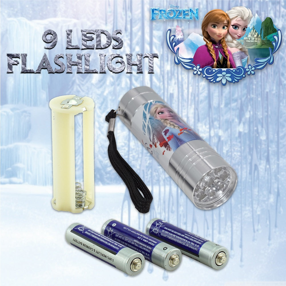 Frozen (Silver) Aluminium 9 LED Torch