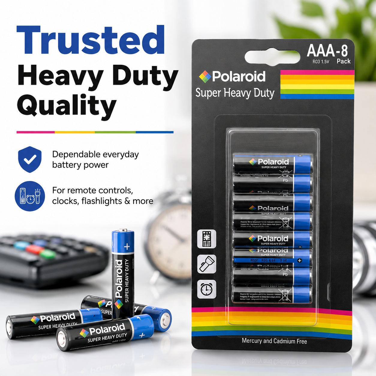 8Pk Polaroid AAA Super Charged Batteries