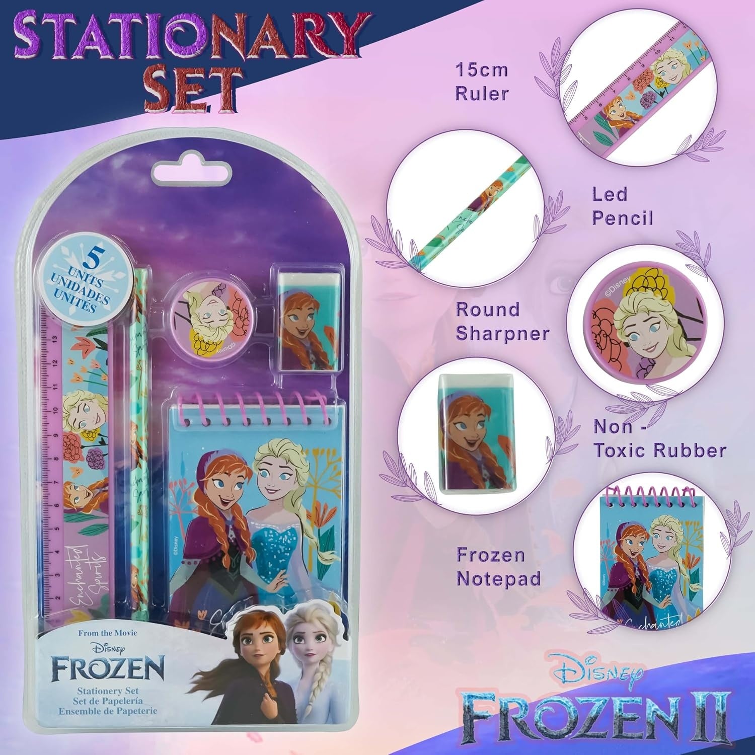 5PCs School Stationery Set - Assorted