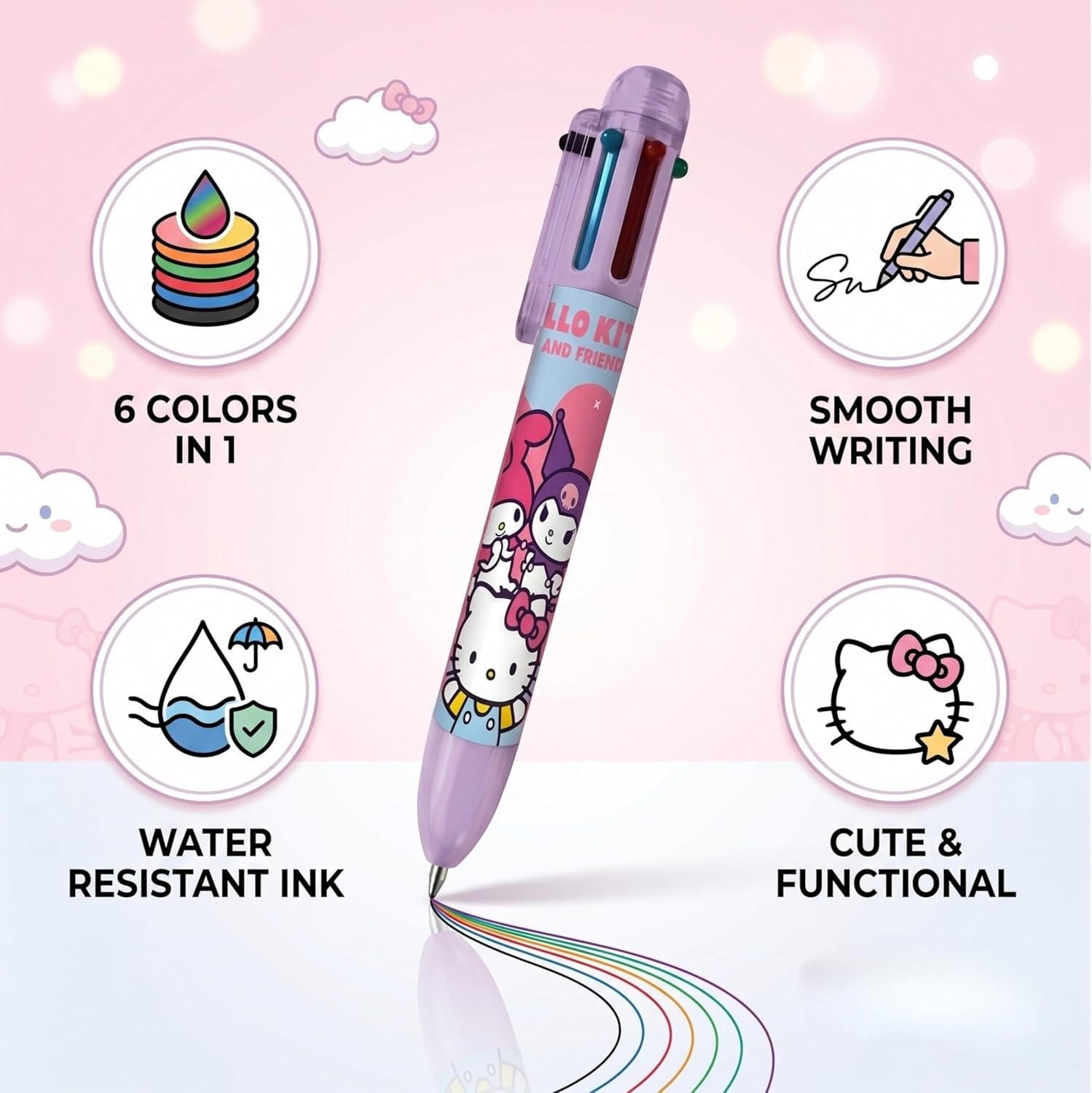 6 Color Pen Character Printed