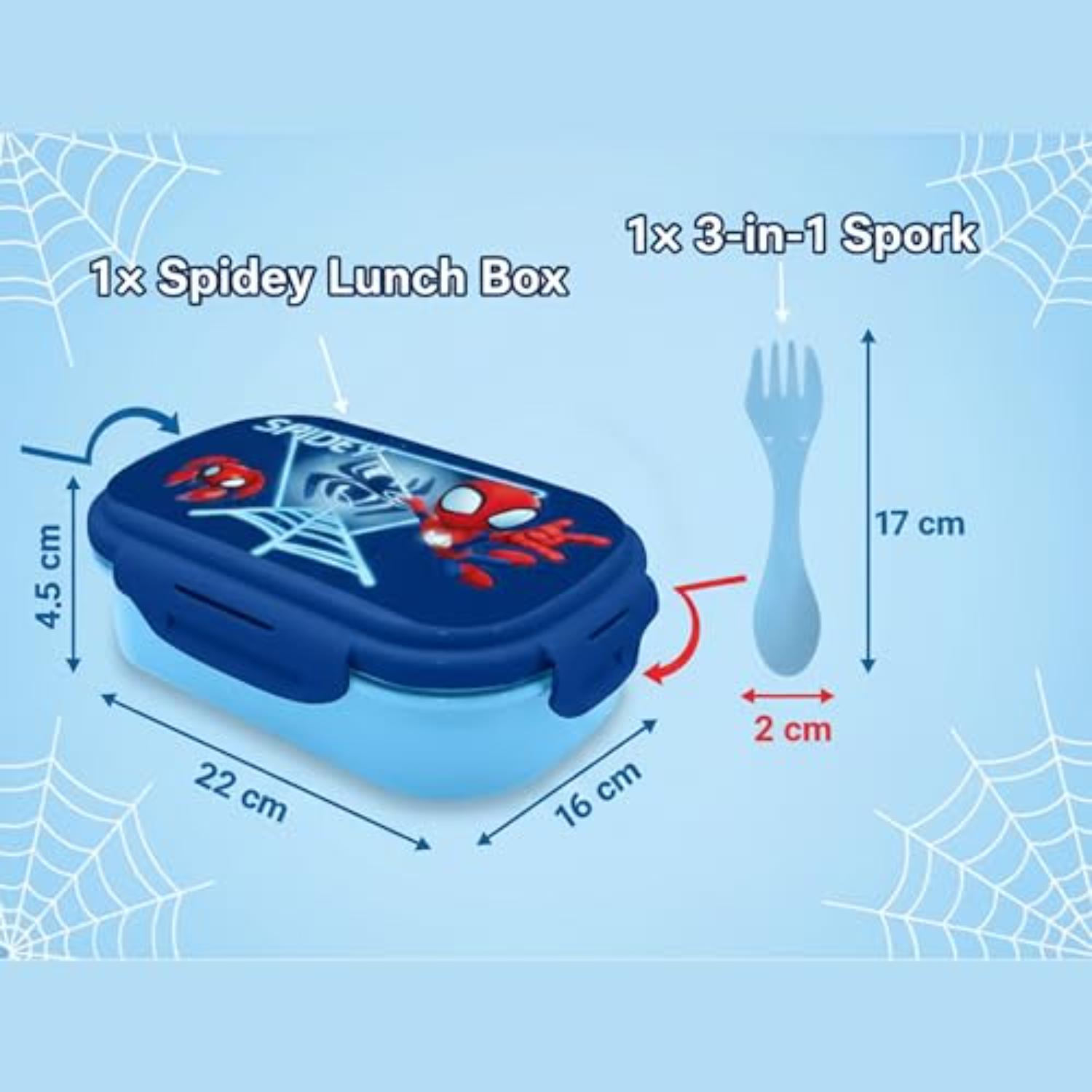 Kids BPA Free Plastic Lunch Box with Cutlery - Assorted