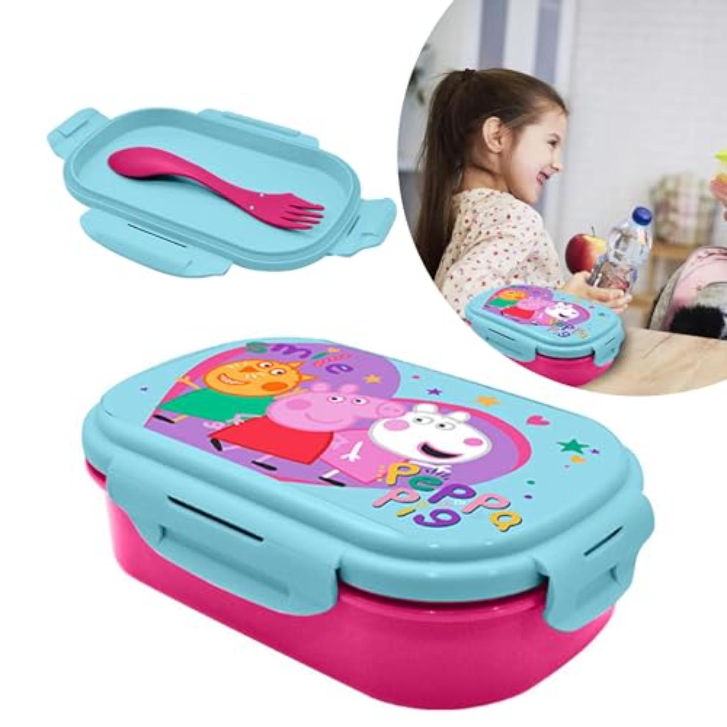 Kids BPA Free Plastic Lunch Box with Cutlery - Assorted