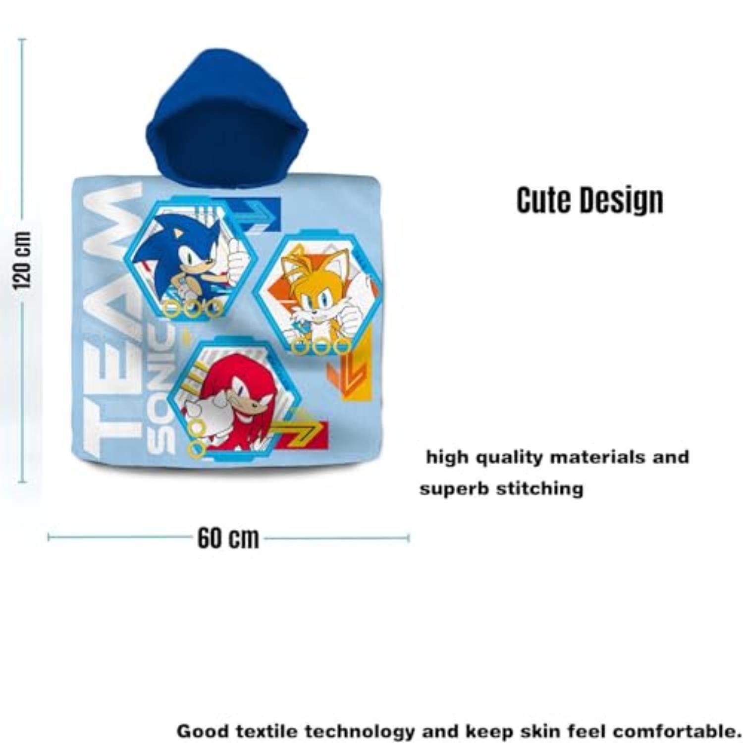 Kids Hooded Towel Poncho Cotton 120cm - Assorted