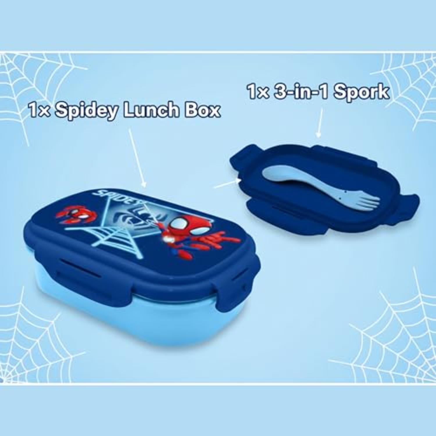 Kids BPA Free Plastic Lunch Box with Cutlery - Assorted