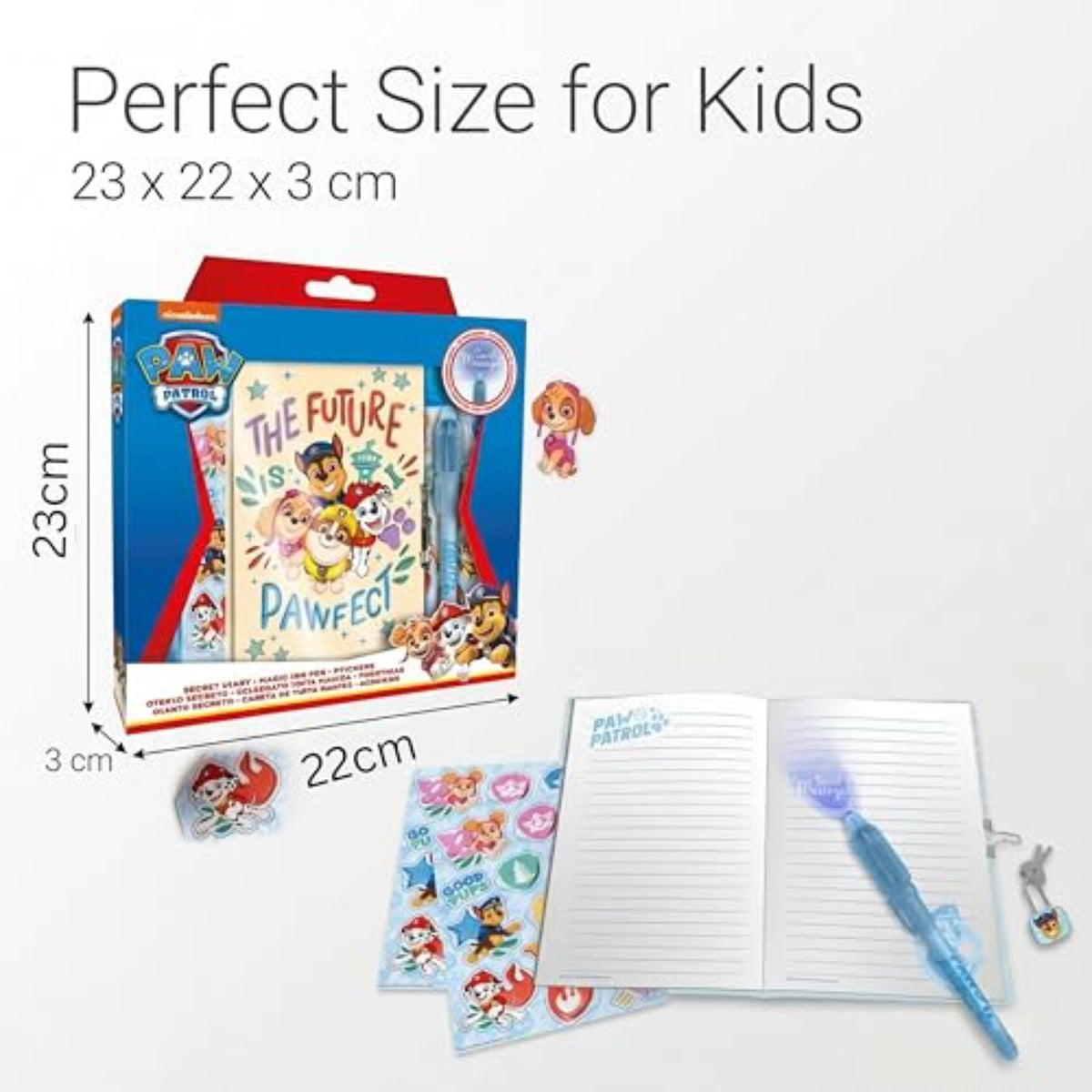PAW Patrol Kids Licensed Secret Diary & Magic Ink Pen Stationery Set – view 6