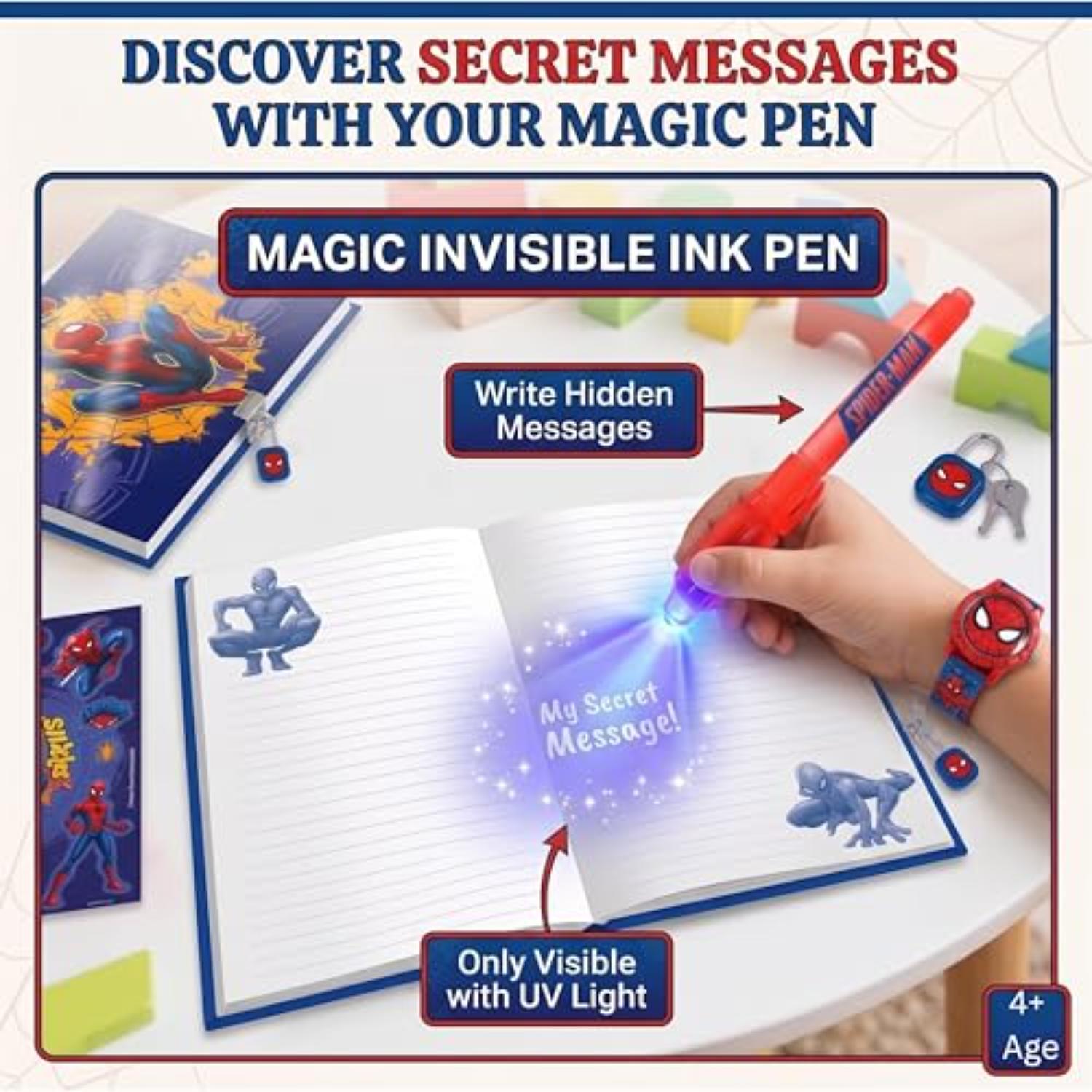 Kids Secret Diary & Magic Ink Pen Stationery Set - Assorted