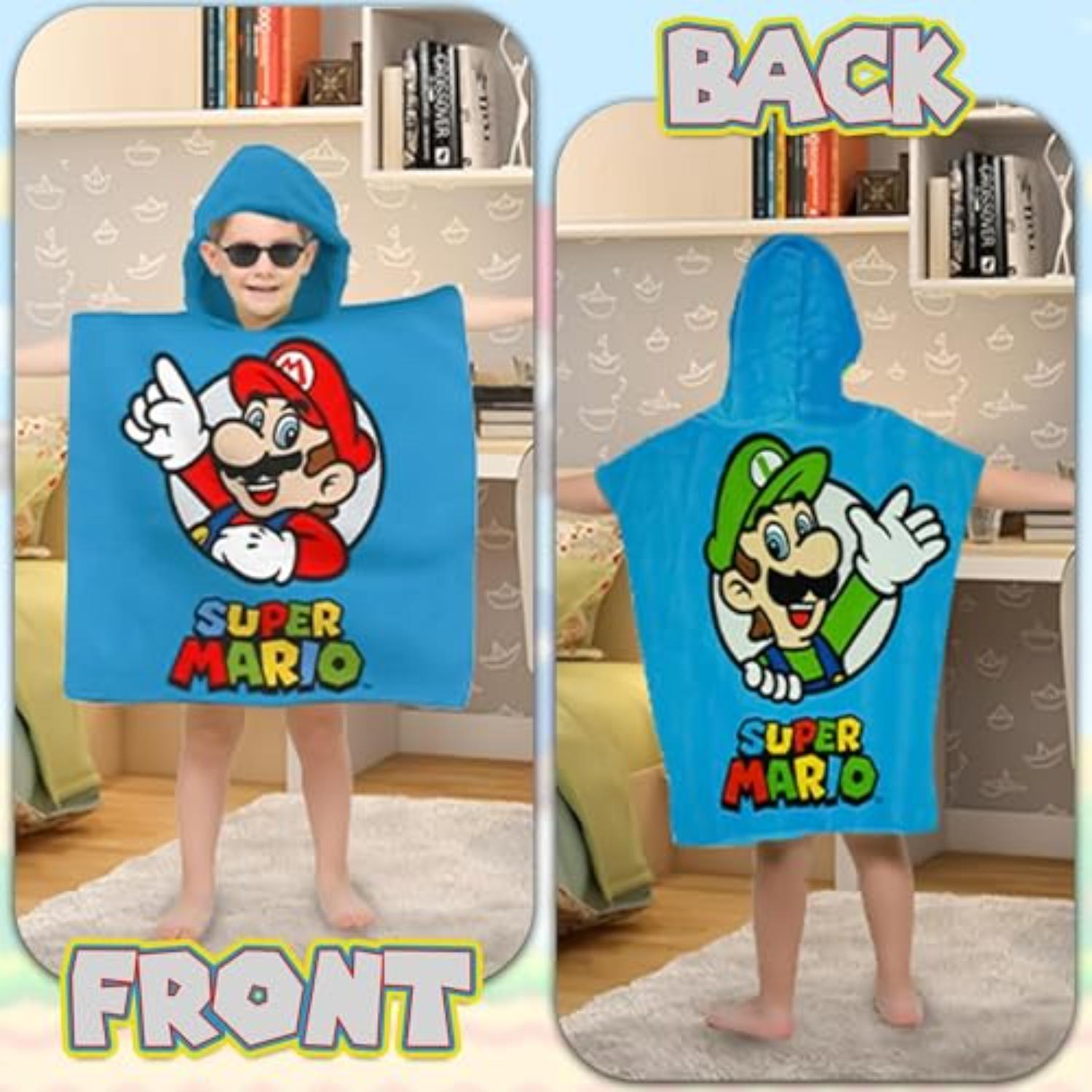 Kids Hooded Towel Poncho Cotton 120cm - Assorted