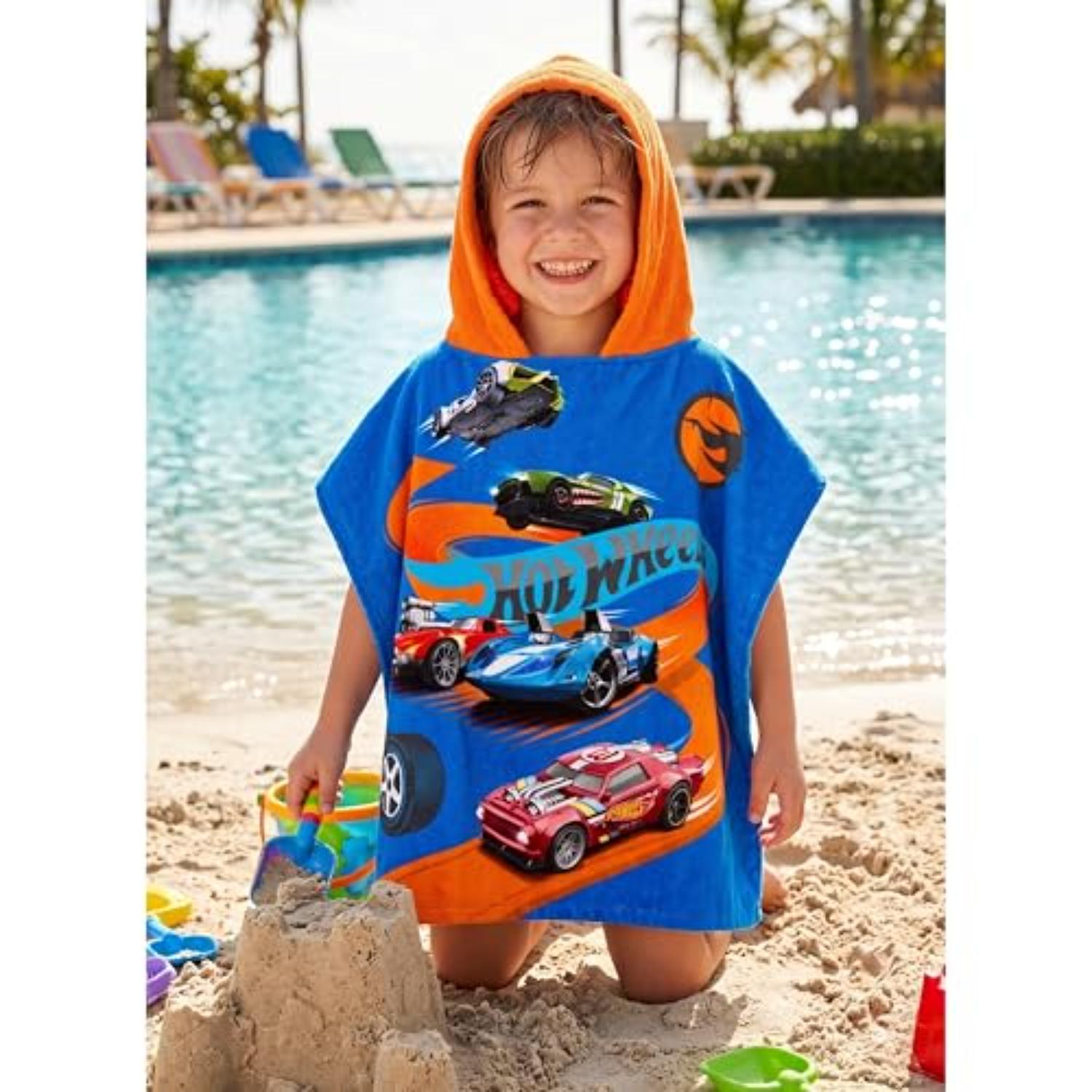 Kids Hooded Towel Poncho Cotton 120cm - Assorted
