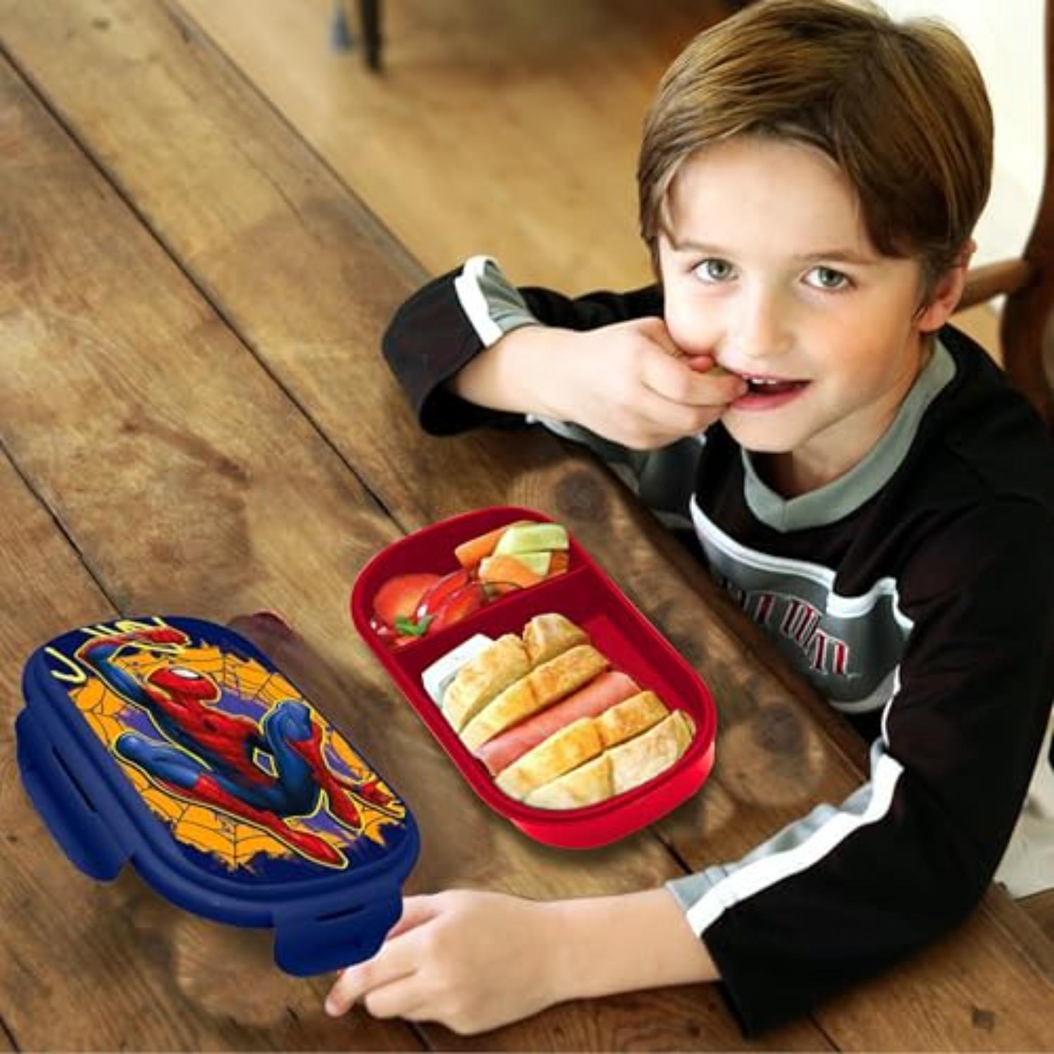 Kids BPA Free Plastic Lunch Box with Cutlery - Assorted