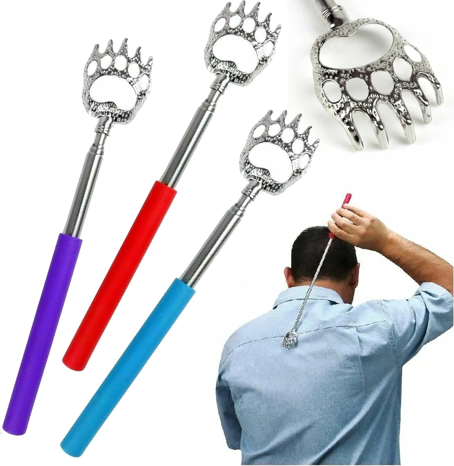 Extendable Back Scratcher Telescopic Bear Claw Itch Reliever