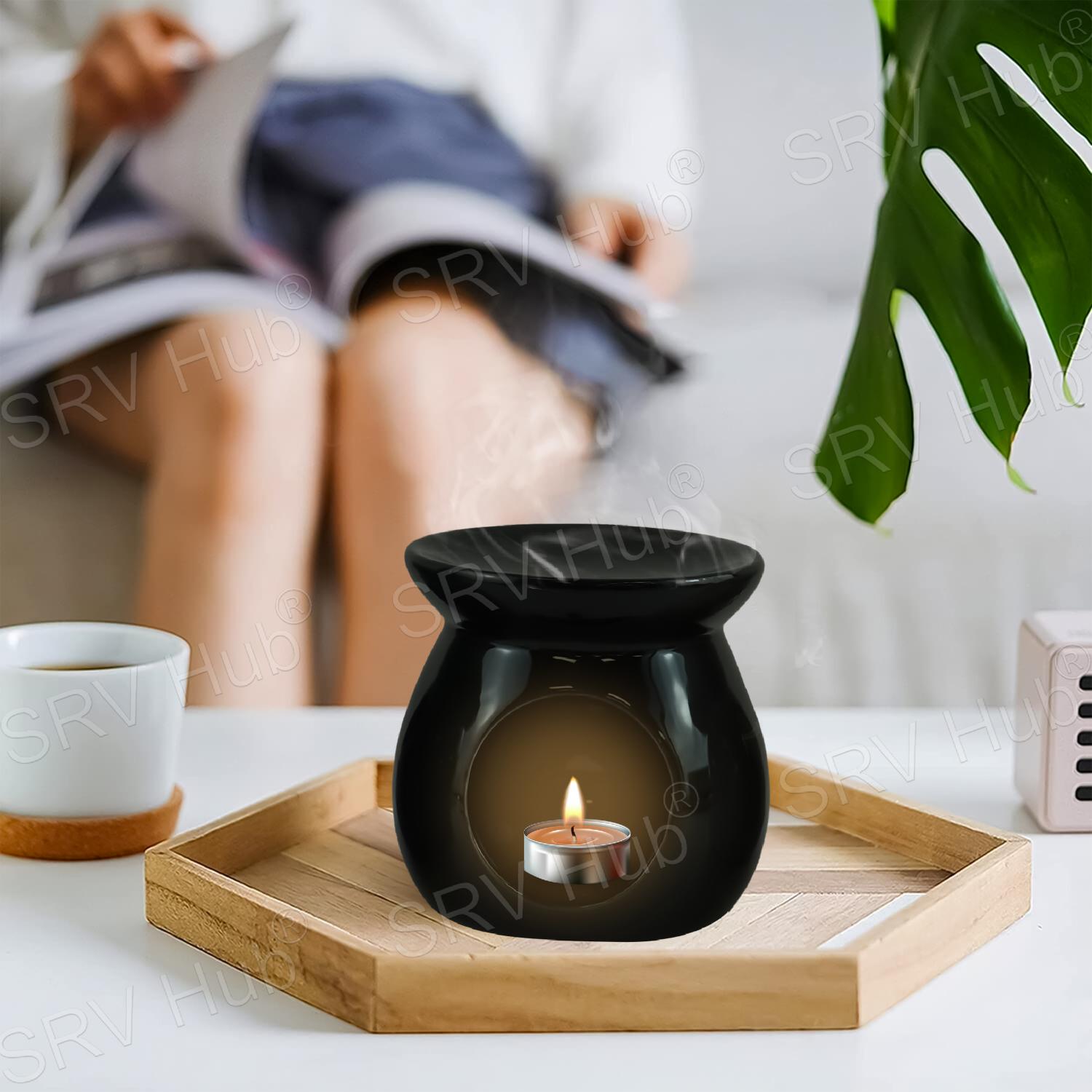 Ceramic Wax Melt Burner Oil Diffuser & Tealight Warmer 12.5cm