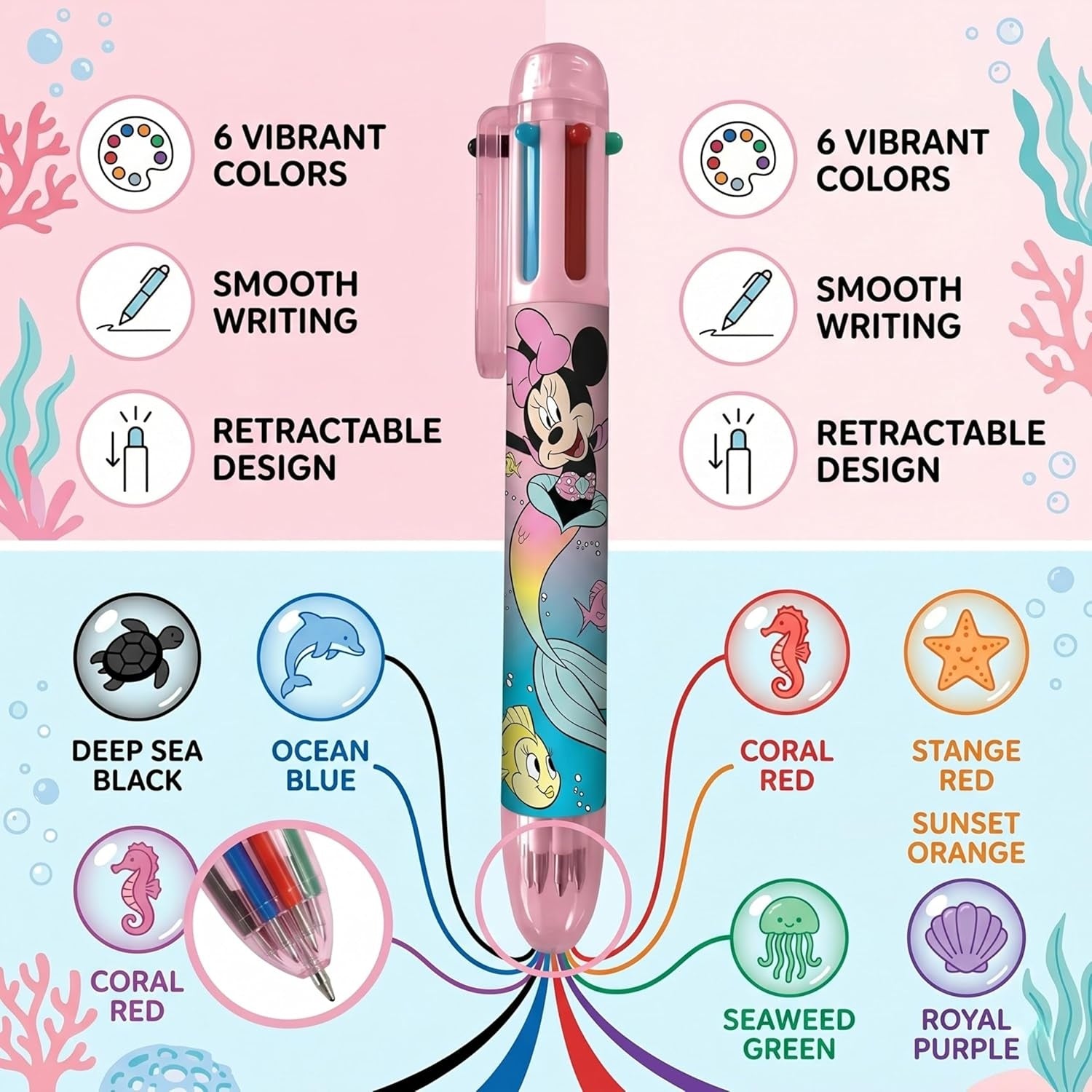 6 Color Pen Character Printed
