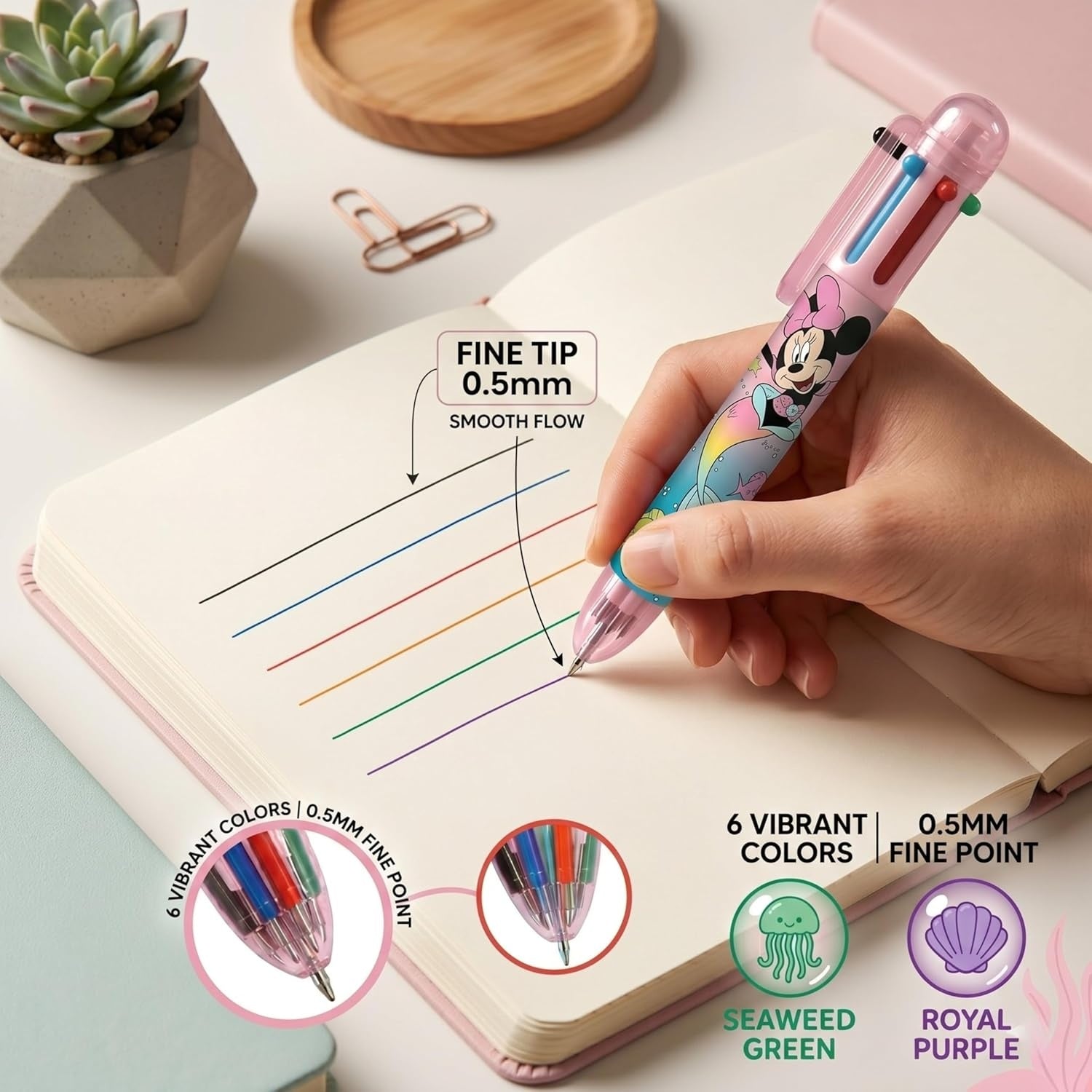 6 Color Pen Character Printed