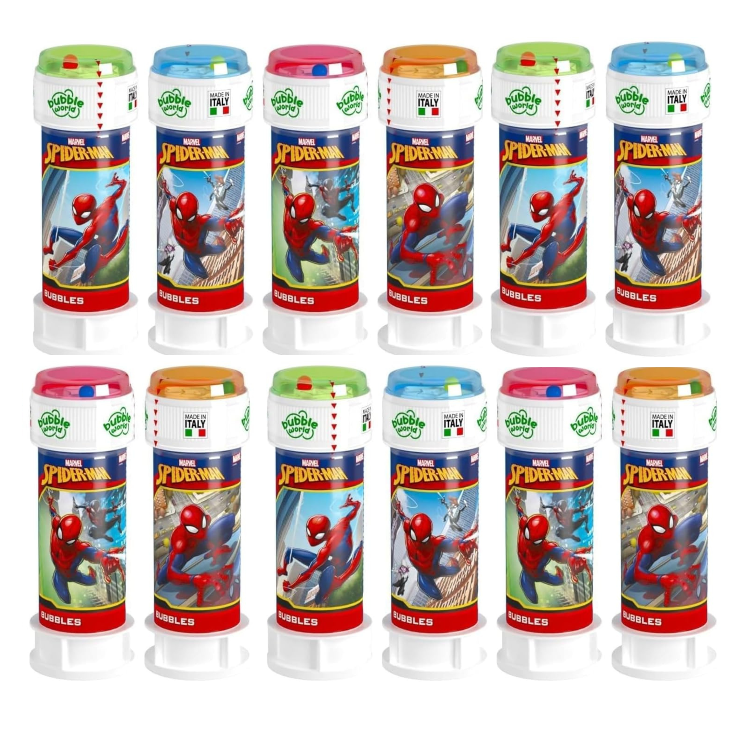 Marvel Spiderman 12Pcs Bubble Tubes with Wand