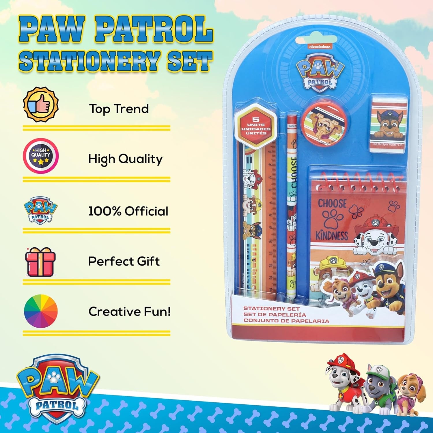 5PCs School Stationery Set - Assorted