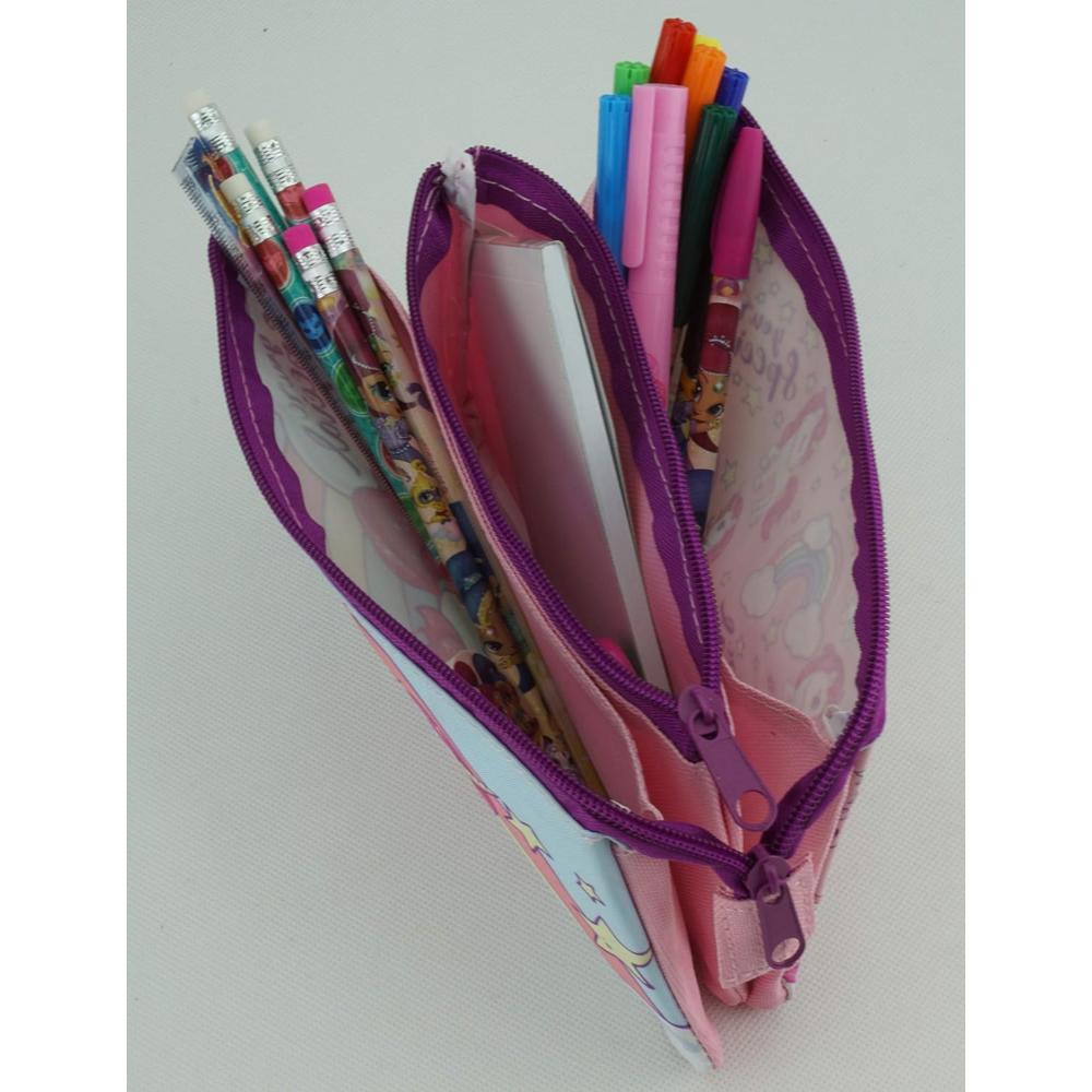 Large Capacity Pencil Pouch - (Unicorn Triple Pencil Case)