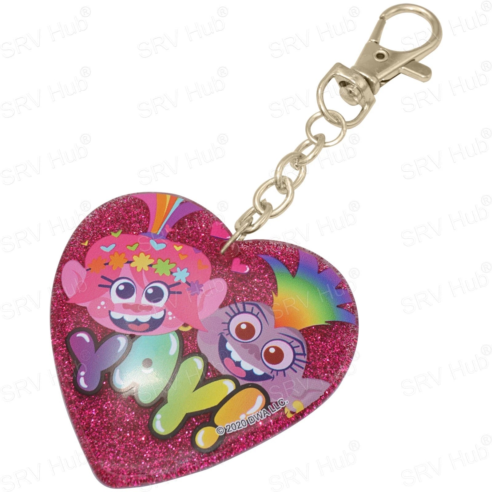 11.5cm Trolls Glitter Keyring - Random 1Pc