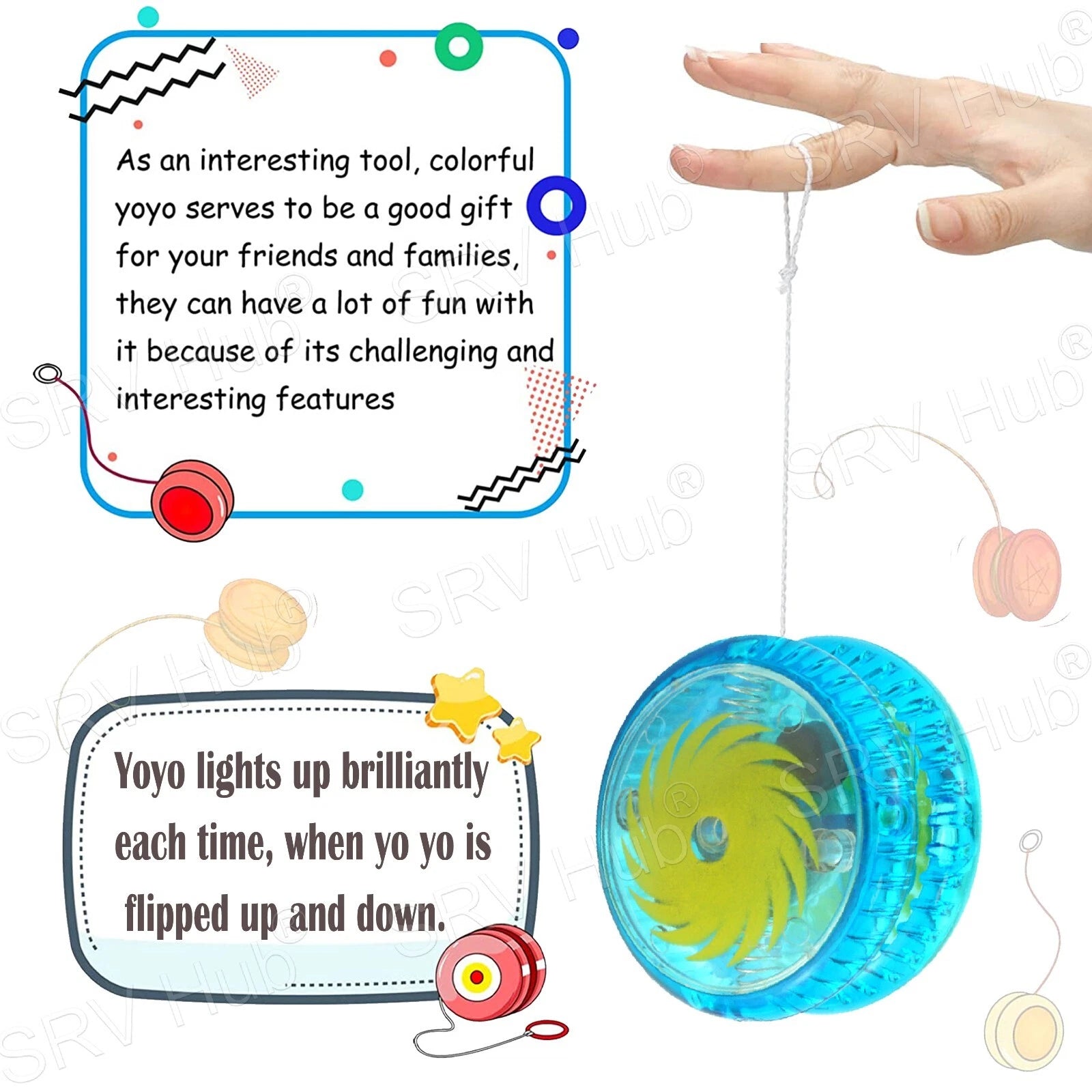Clutch Mechanism LED Light YoYo 4cm