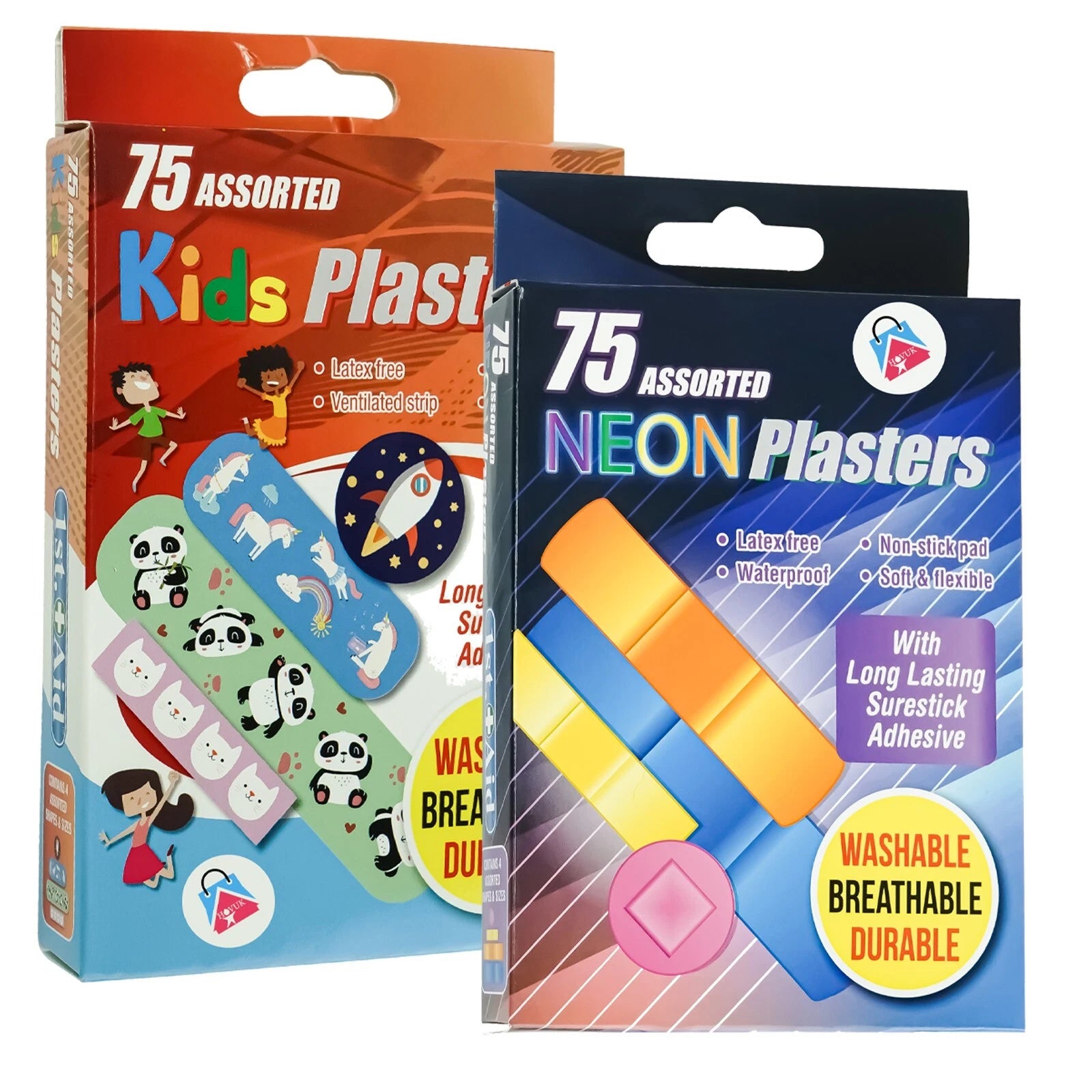 75Pcs Waterproof Latex-Free First Aid Plasters