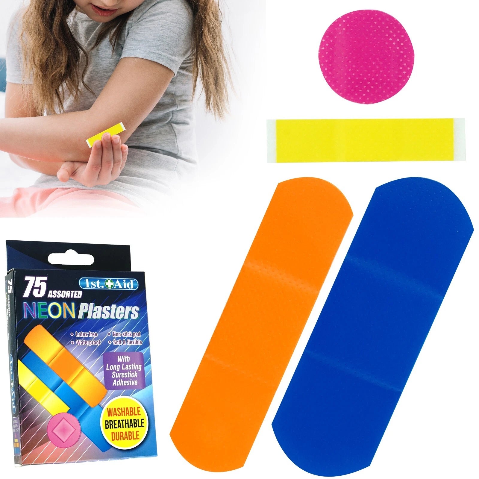 75Pcs Waterproof Latex-Free First Aid Plasters