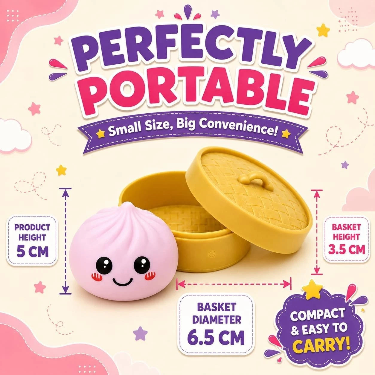 5cm Mini Pastel Dumpling Toy