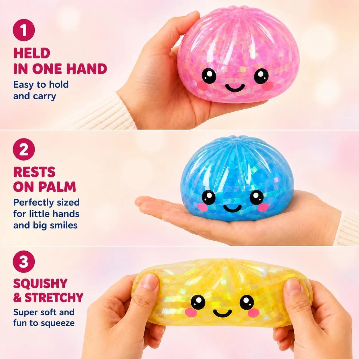 8.5cm Mystery Squishy Diamond Dumpling Toy - 1x Random