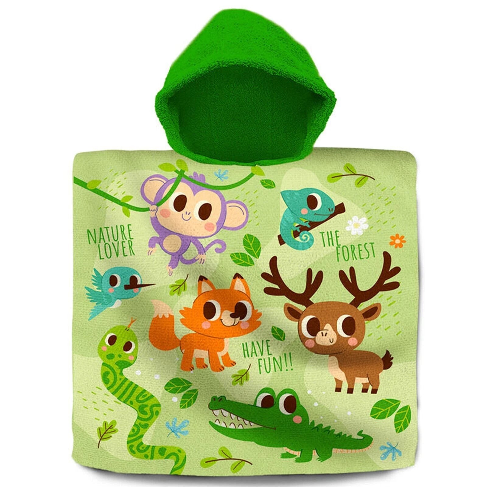 Kids Hooded Towel Poncho Cotton 120cm