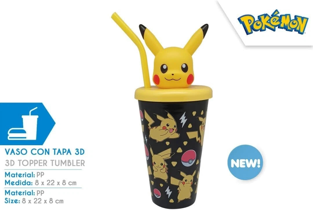 Kids 500ml Water Bottle with 3D Topper & Straw