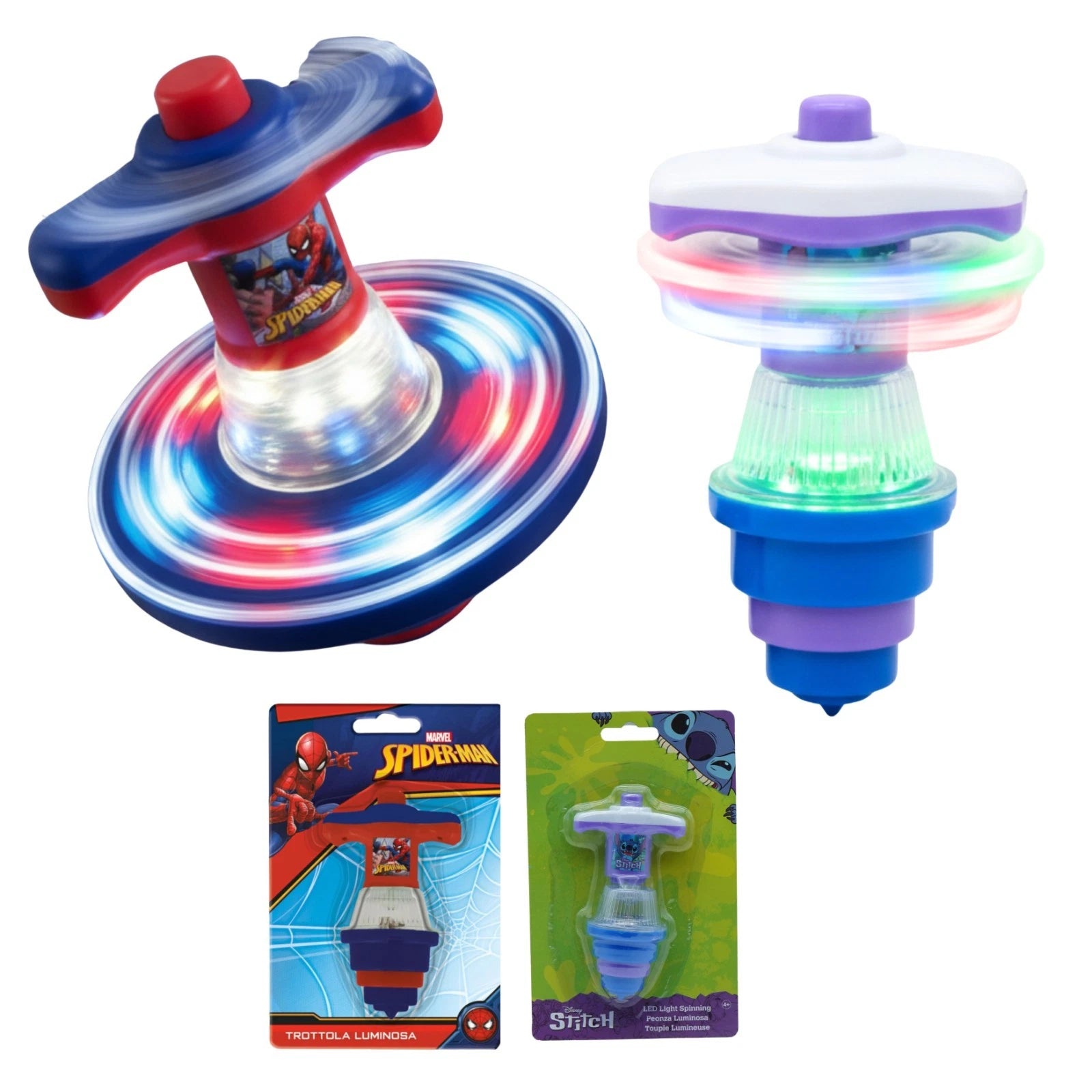 Kids Light-Up Spinning Top Assorted Characters 11cm