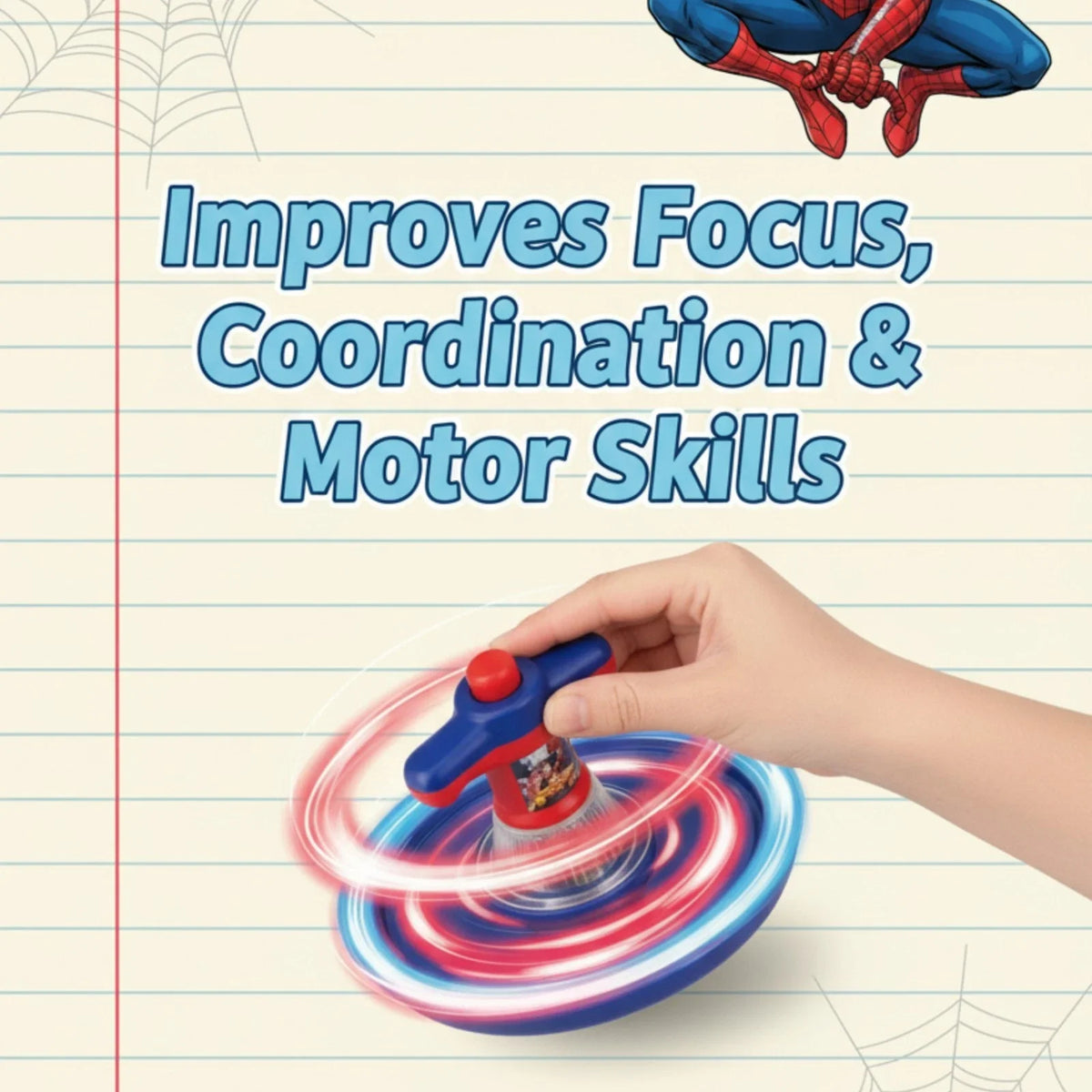 Spider-Man Kids Licensed Light-Up Spinning Top 11cm – view 2