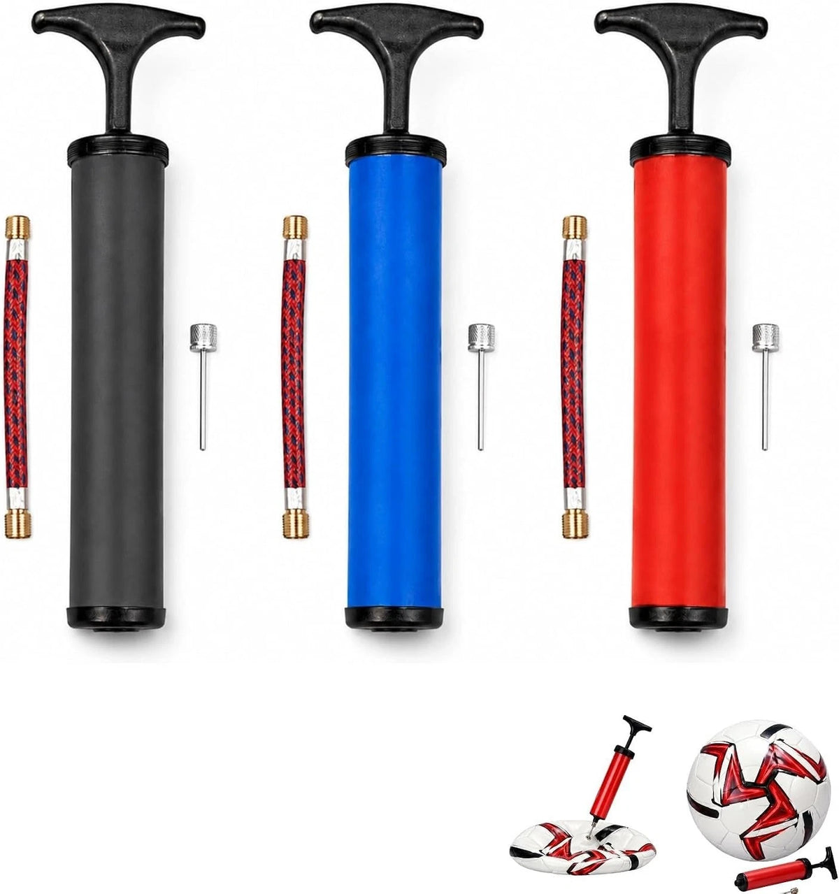 Portable Bicycle Hand Pump with Ball Needle 28cm